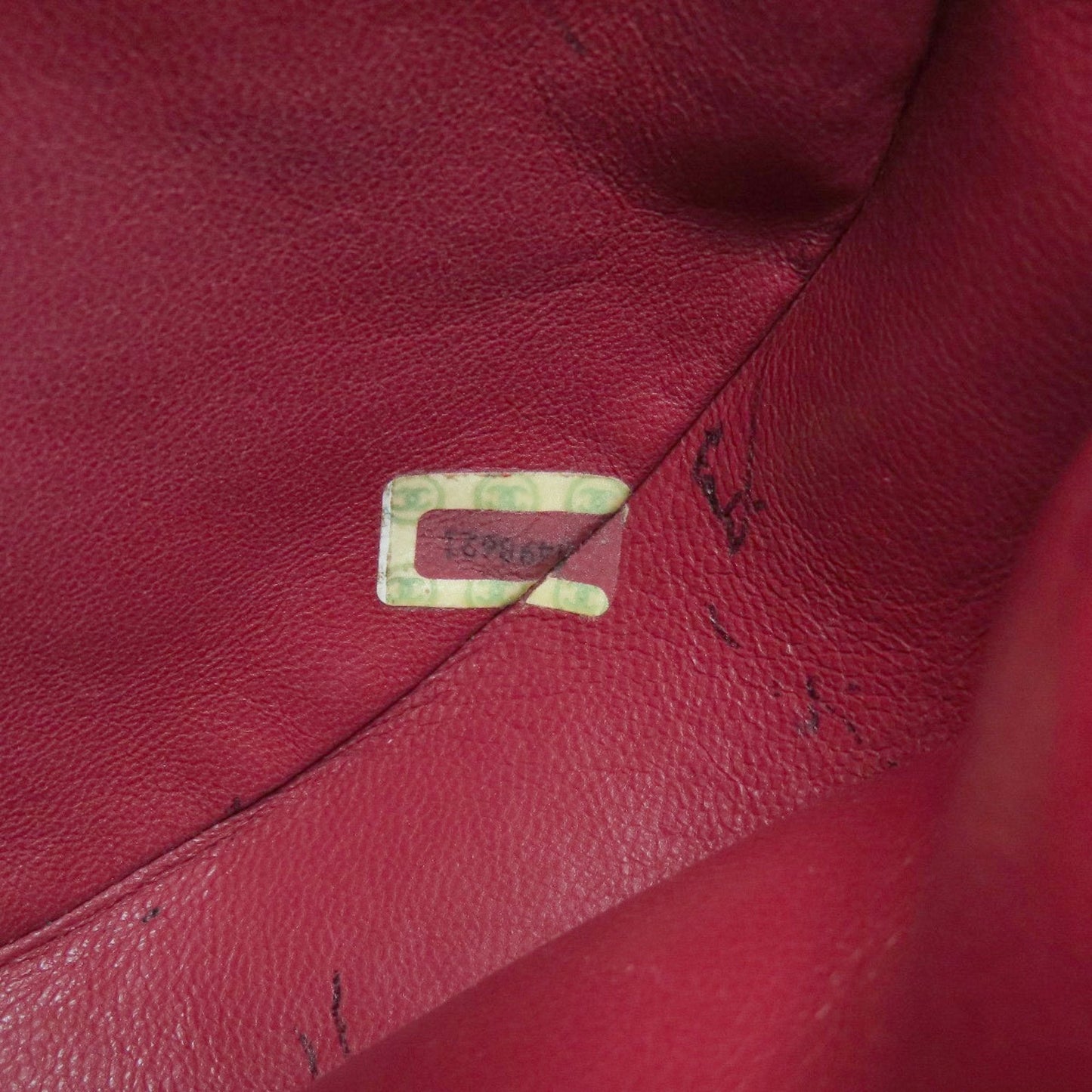 Chanel Round Shoulder Bag Red Leather