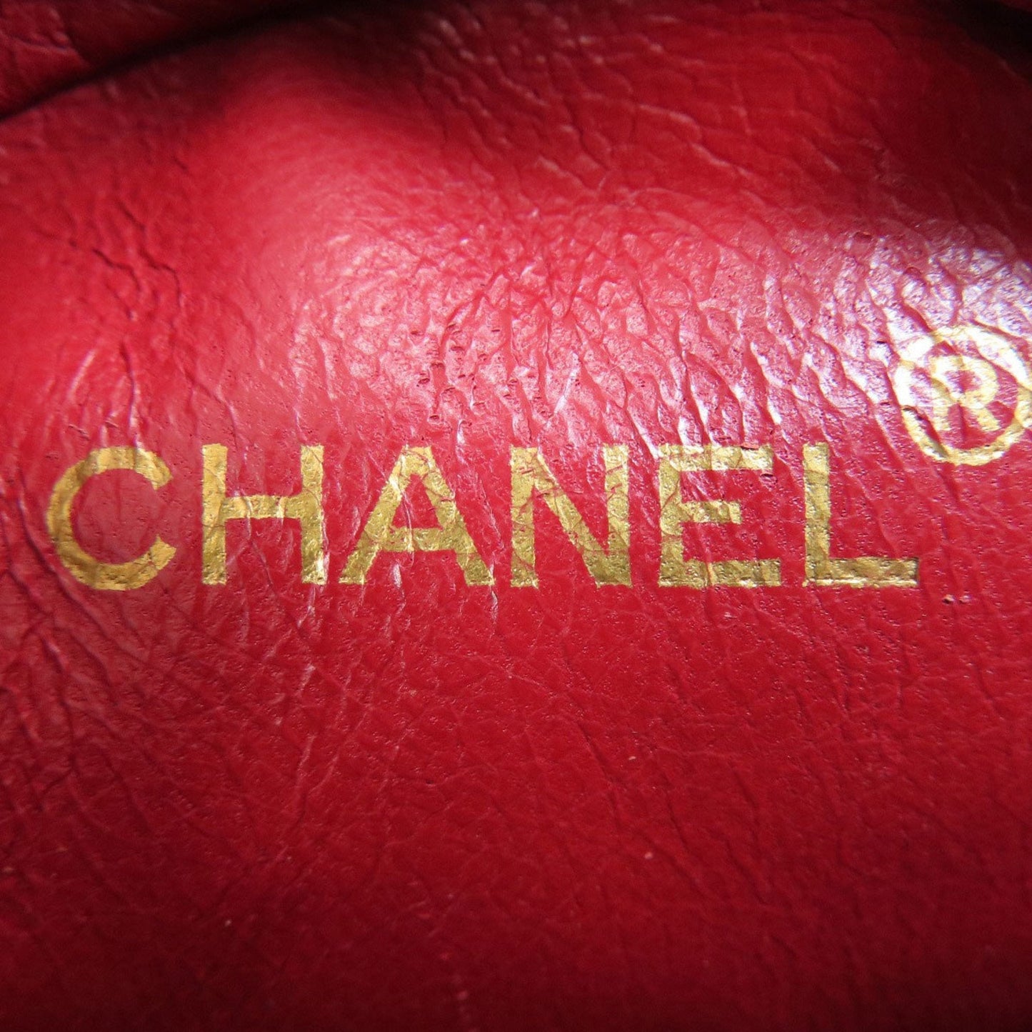 Chanel Round Shoulder Bag Red Leather
