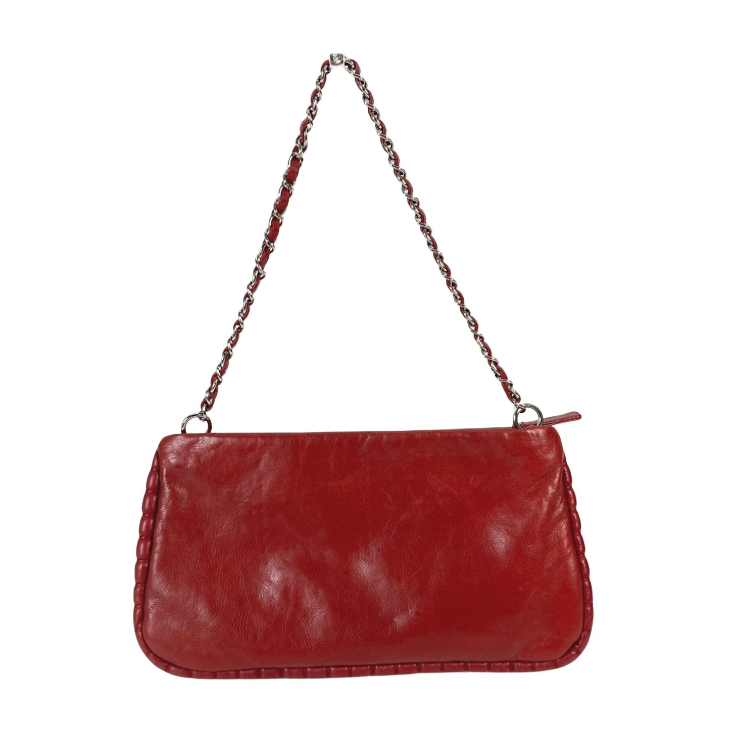 Chanel Classic Quilted Chain Bag  Red Leather