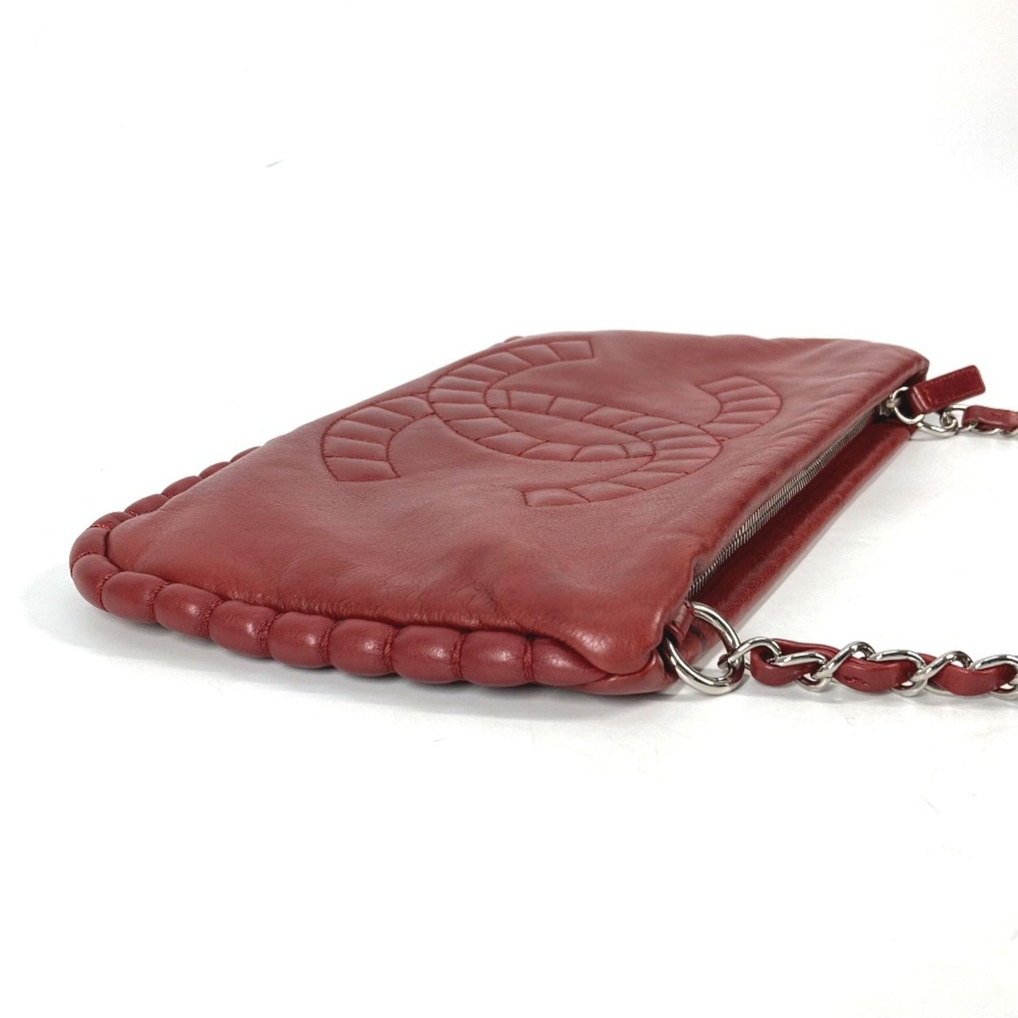 Chanel Classic Quilted Chain Bag  Red Leather