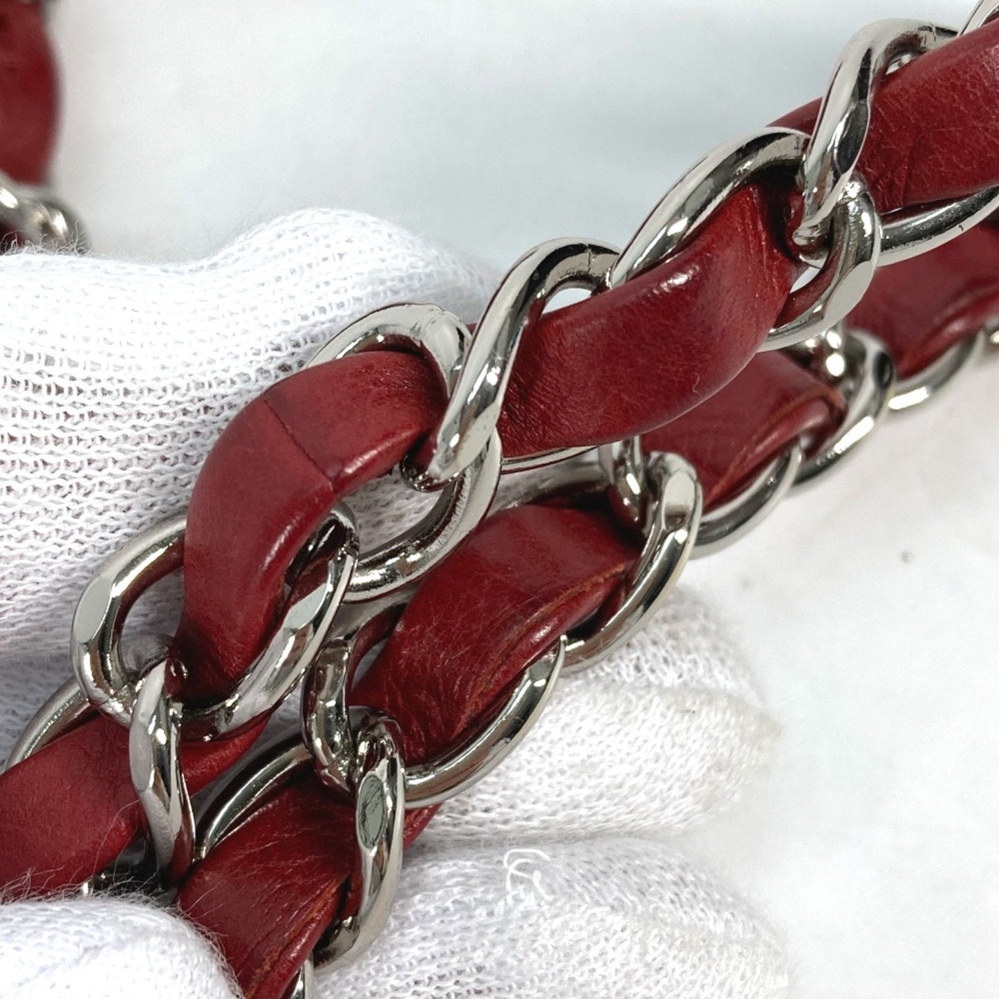 Chanel Classic Quilted Chain Bag  Red Leather