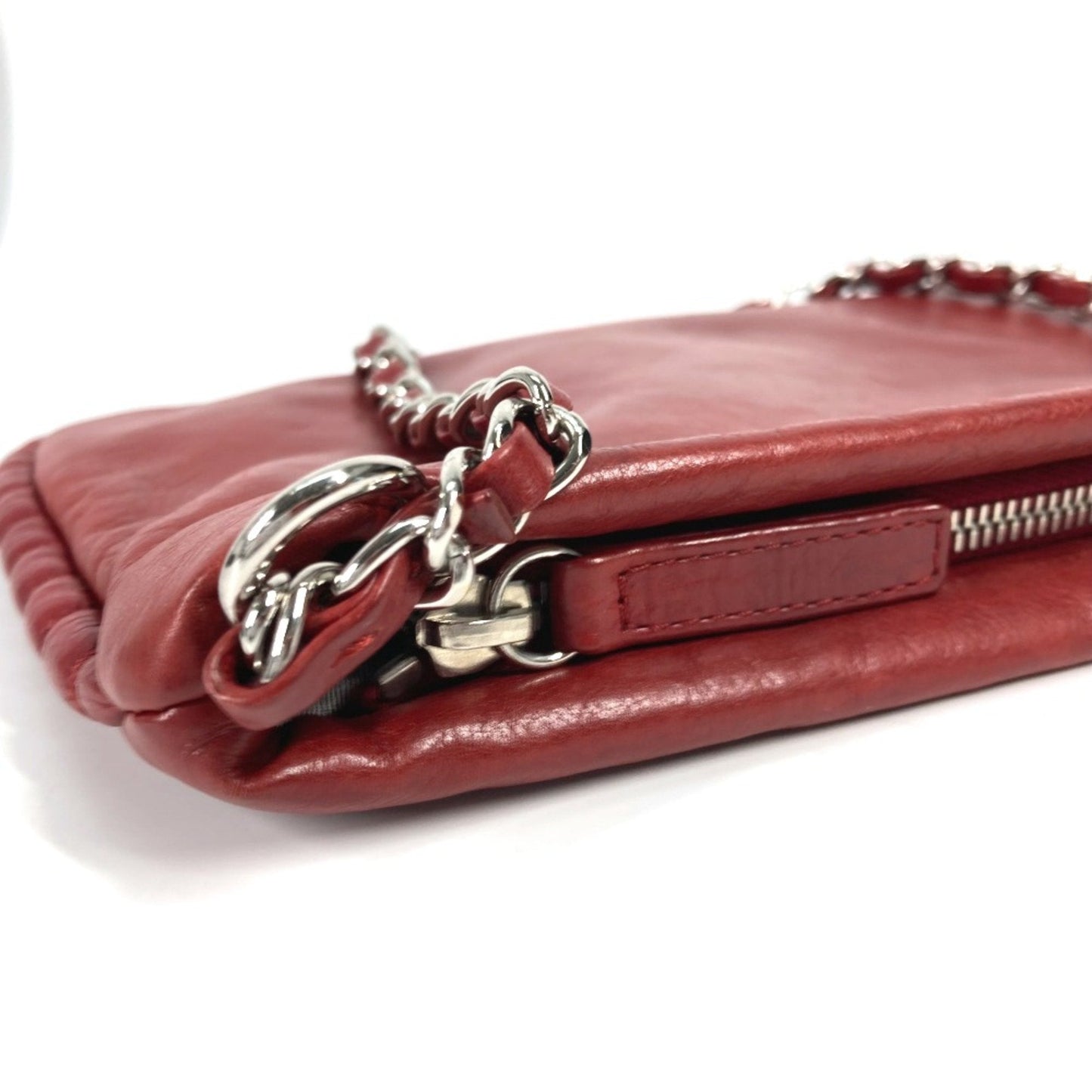 Chanel Classic Quilted Chain Bag  Red Leather
