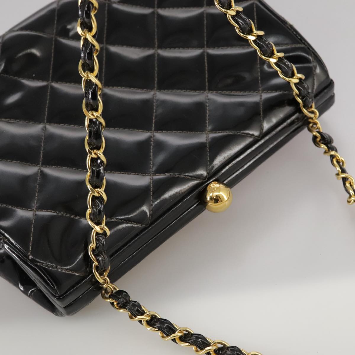 Chanel Vintage Patent Leather Quilted Bag