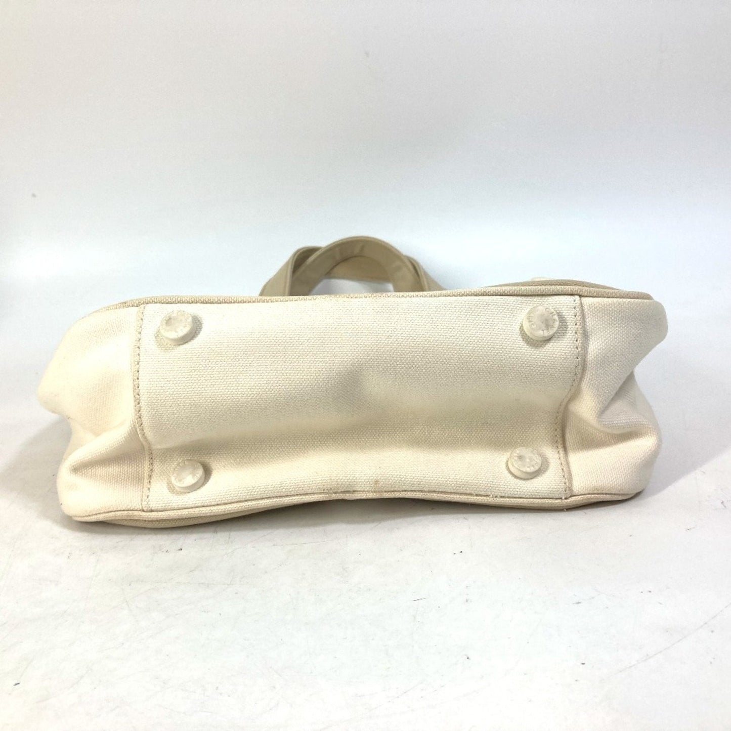Chanel Canvas Tote Bag Beige and White