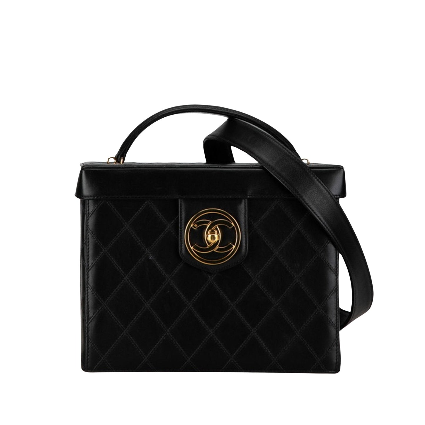 Chanel Vanity Case Quilted Leather Handbag