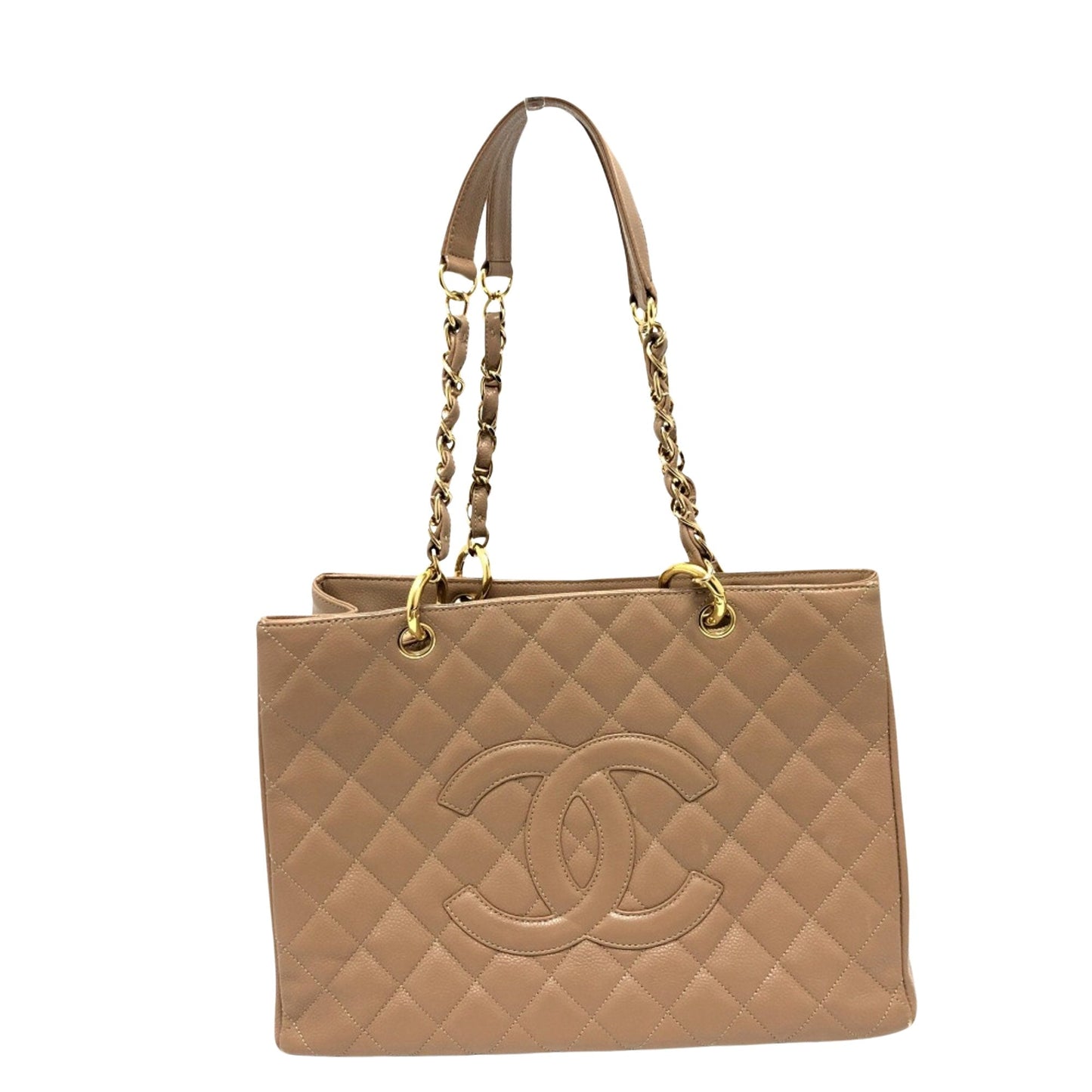 Chanel Classic Jumbo Tote Bag Beige Quilted Leather