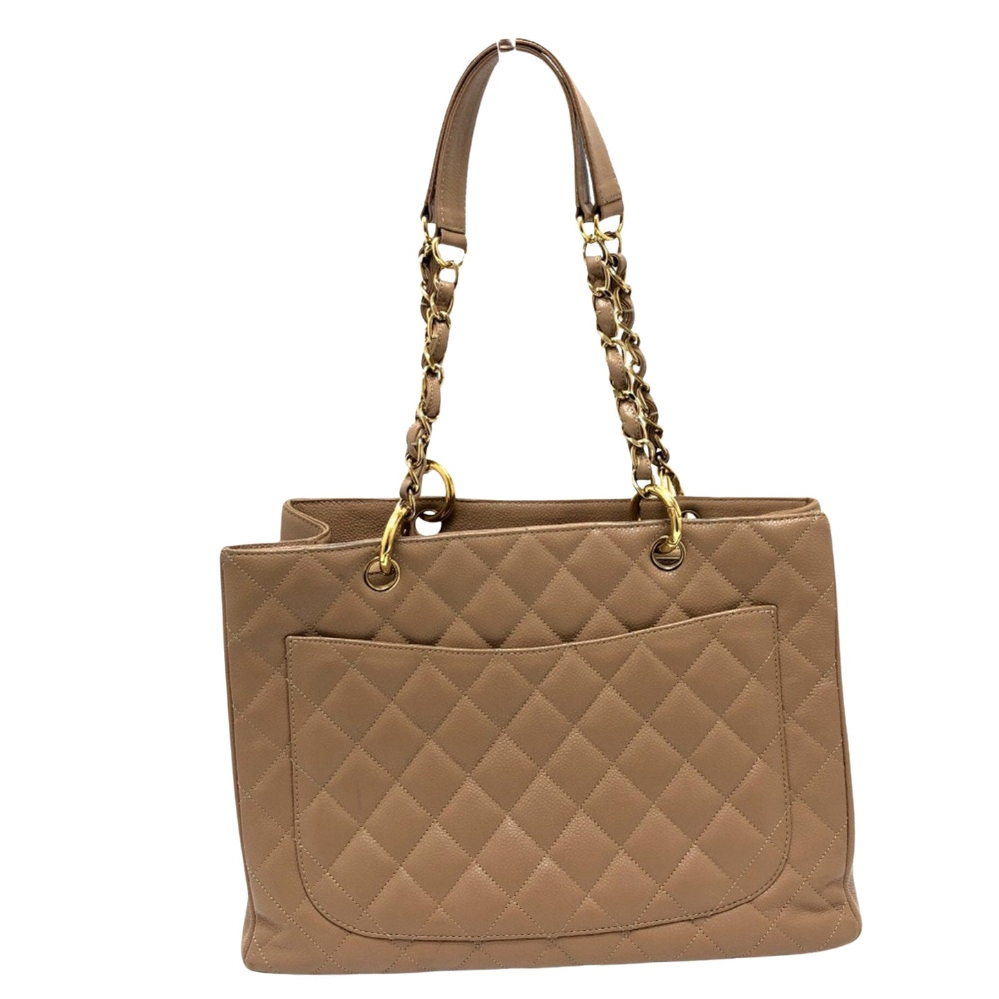 Chanel Classic Jumbo Tote Bag Beige Quilted Leather