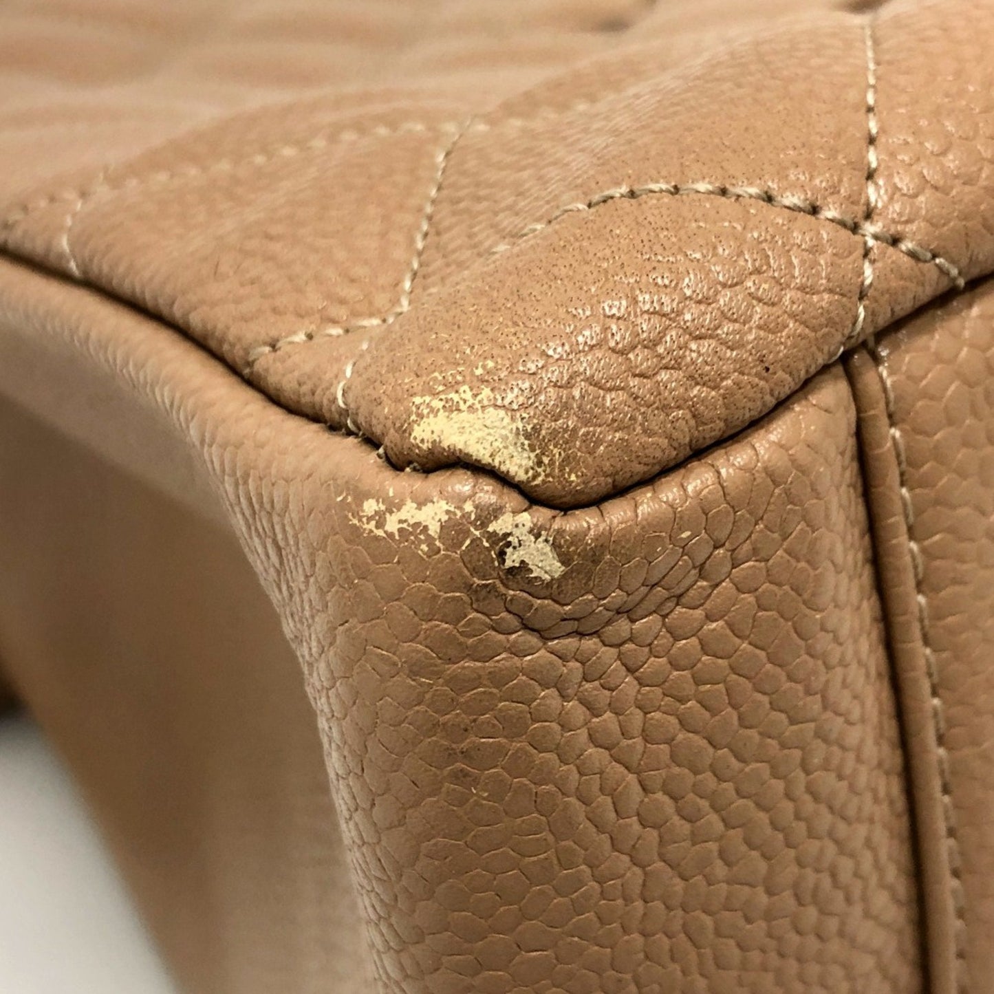 Chanel Classic Jumbo Tote Bag Beige Quilted Leather