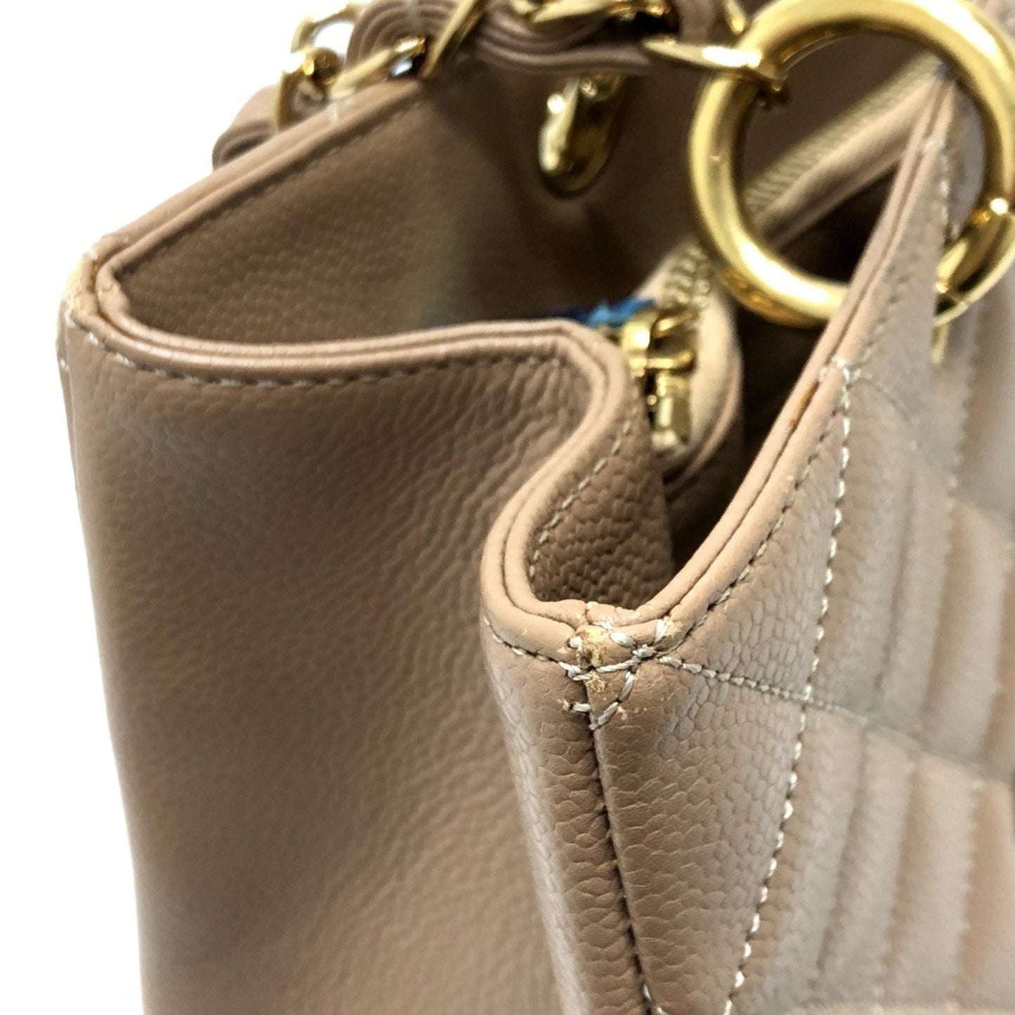 Chanel Classic Jumbo Tote Bag Beige Quilted Leather