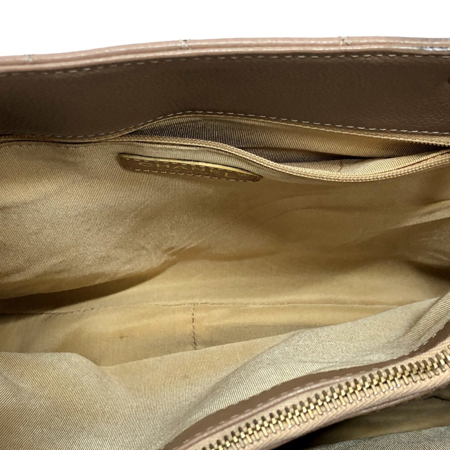 Chanel Classic Jumbo Tote Bag Beige Quilted Leather