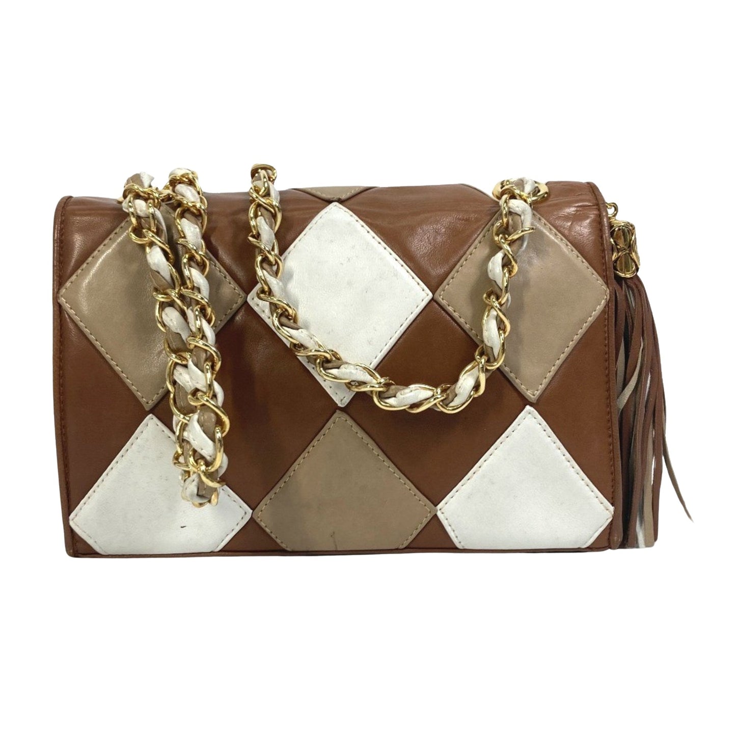 Chanel Multicolor Leather Quilted Bag Chain Strap