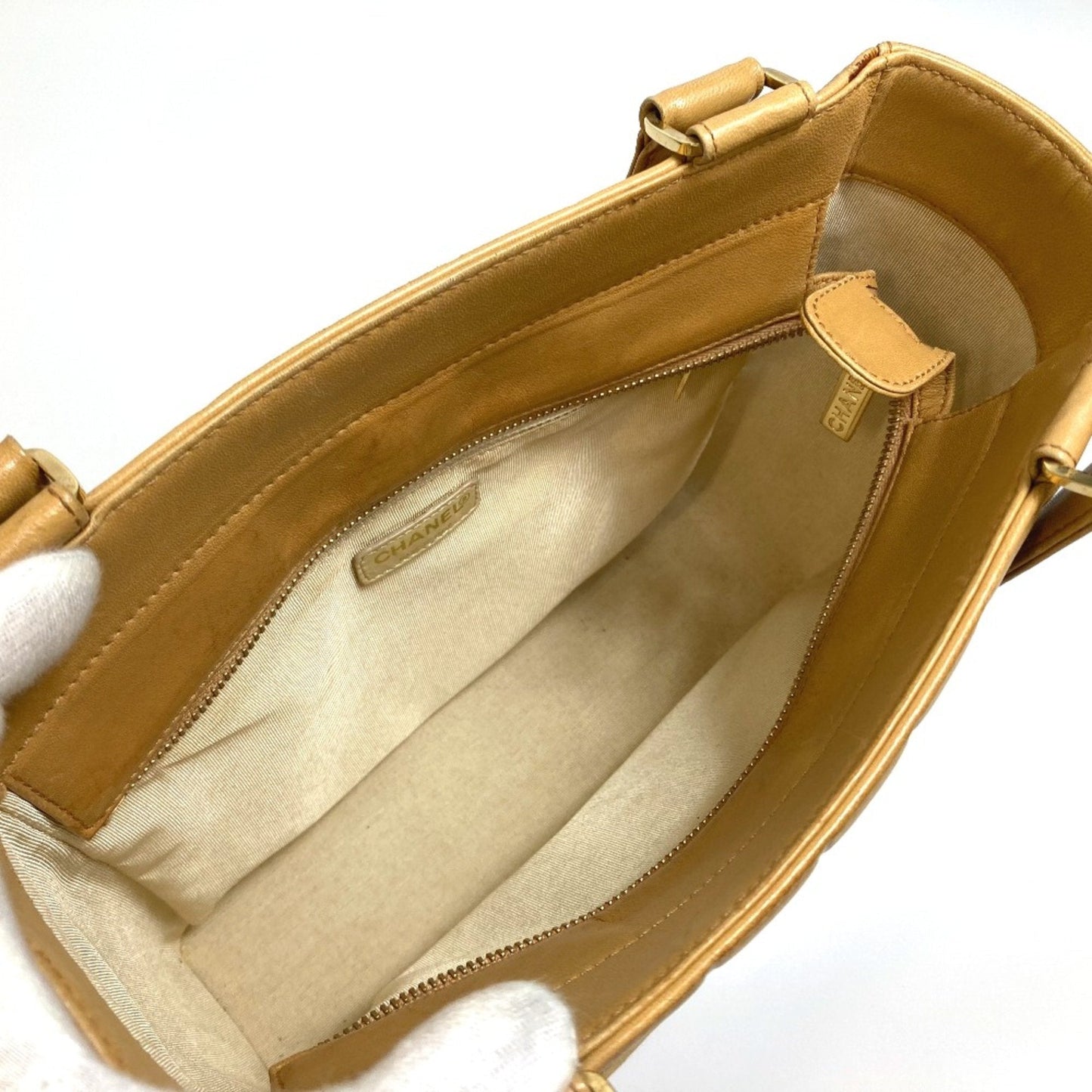 Chanel Quilted Tote Bag Beige