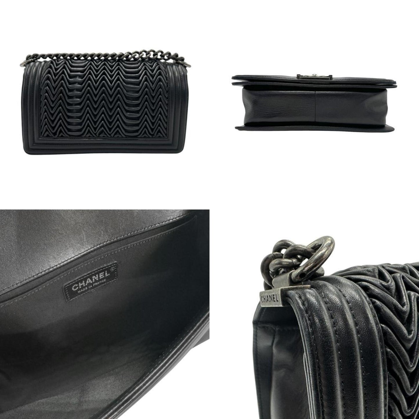 Chanel Boy Bag Chevron Quilted Lambskin