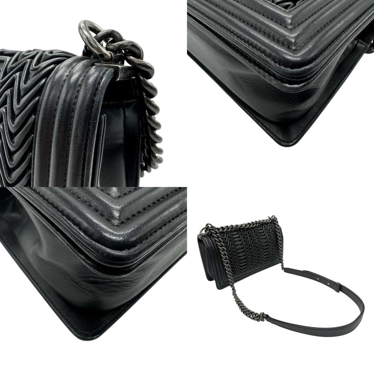 Chanel Boy Bag Chevron Quilted Lambskin