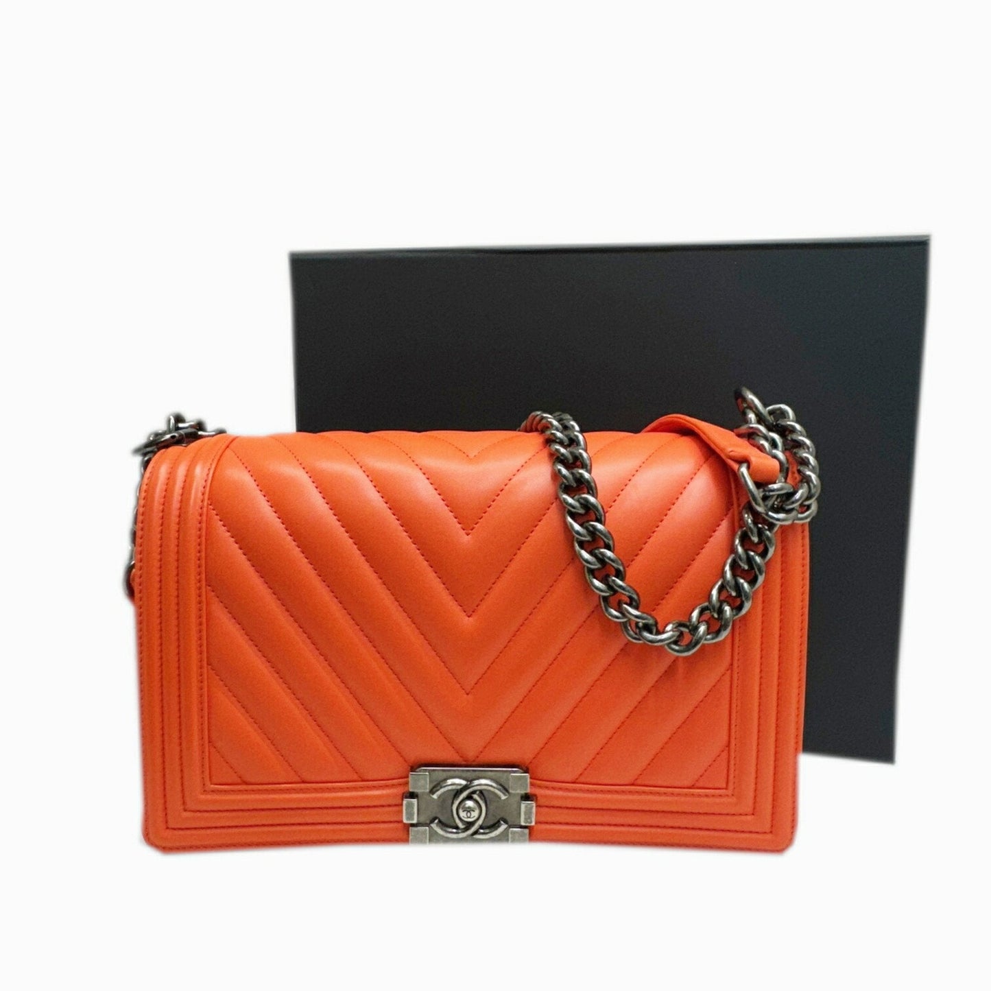 Chanel Boy Chanel Chevron Quilted Lambskin Bag