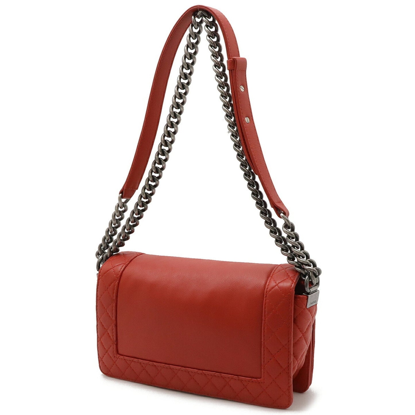 Chanel Boy Chanel Shoulder Bag Red Lambskin