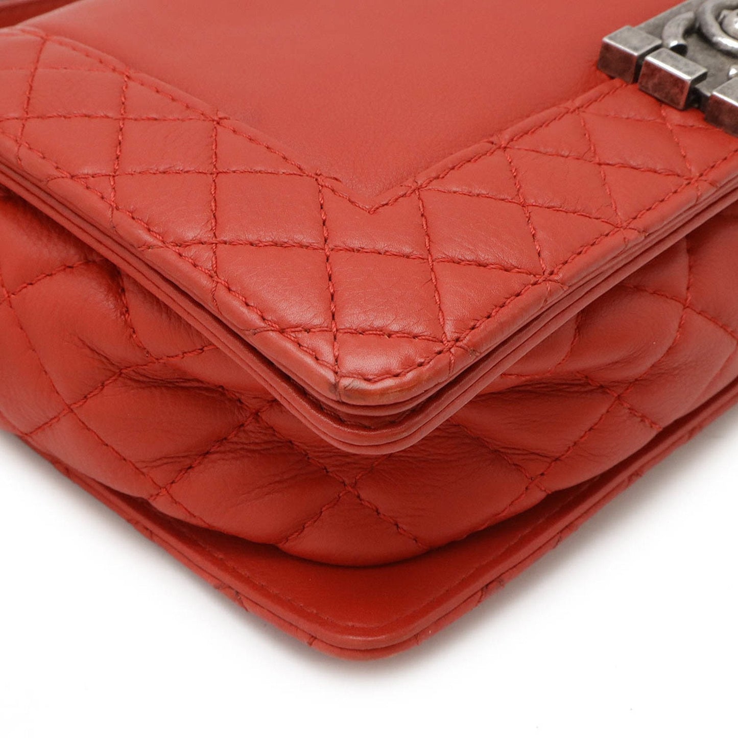 Chanel Boy Chanel Shoulder Bag Red Lambskin
