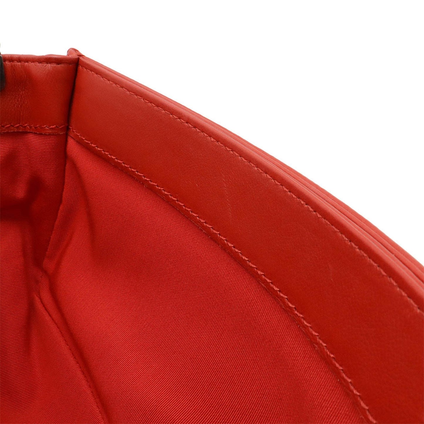 Chanel Boy Chanel Shoulder Bag Red Lambskin