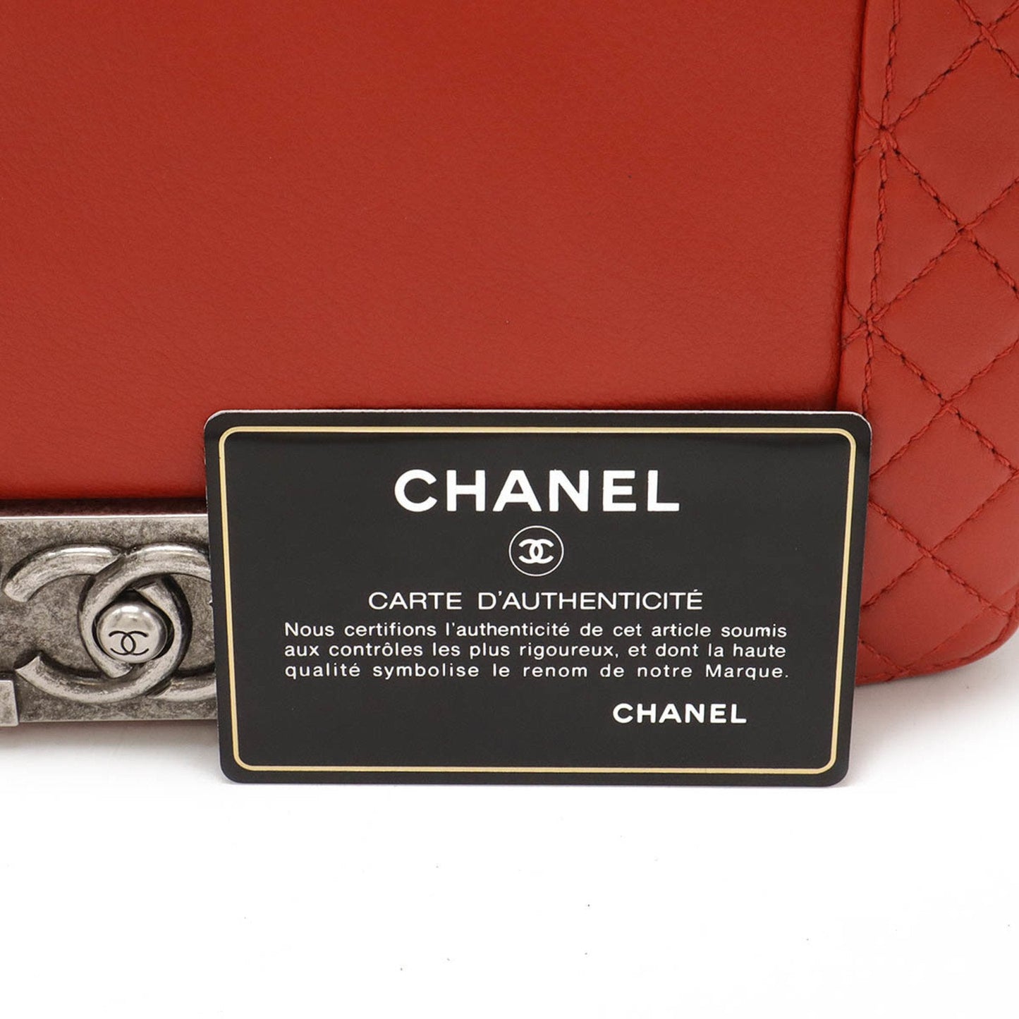 Chanel Boy Chanel Shoulder Bag Red Lambskin