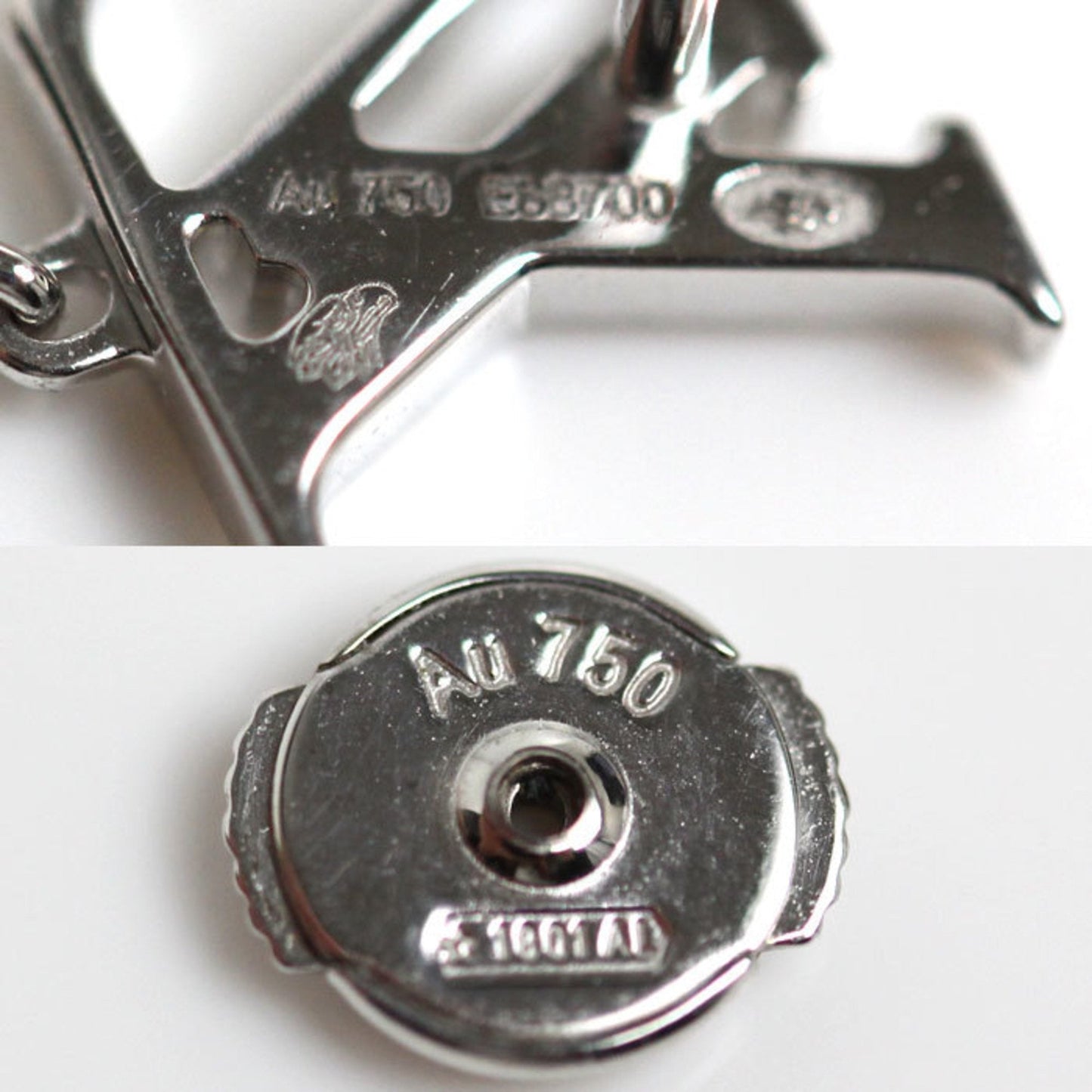 LV Initials Silver Earrings