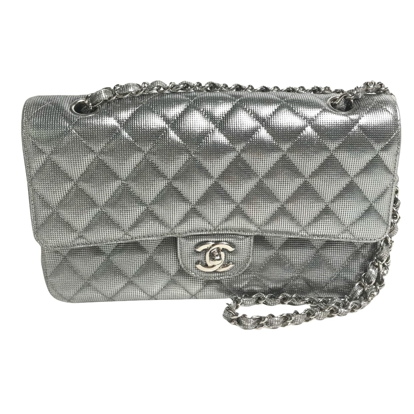 Chanel Classic Flap Bag Metallic Silver