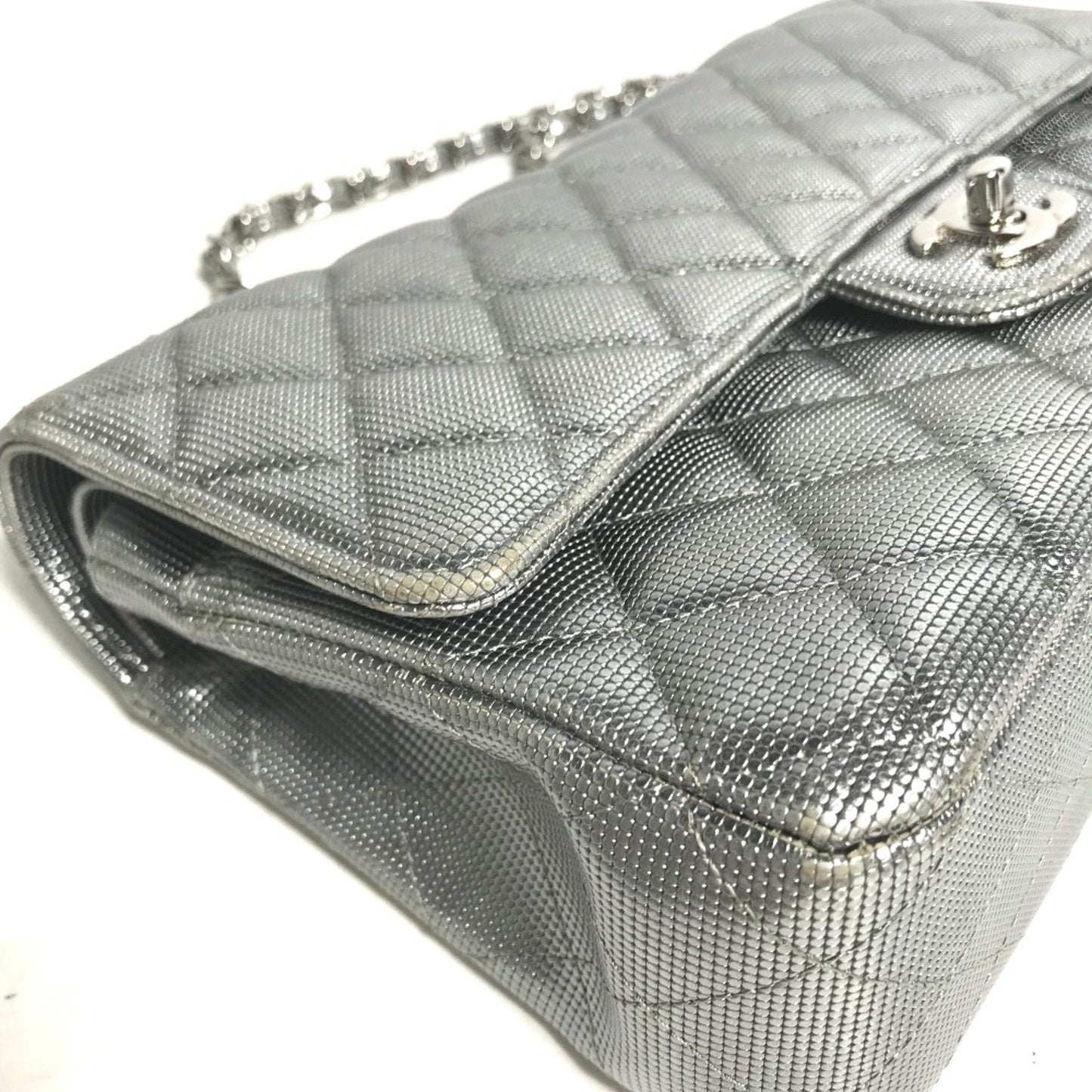 Chanel Classic Flap Bag Metallic Silver