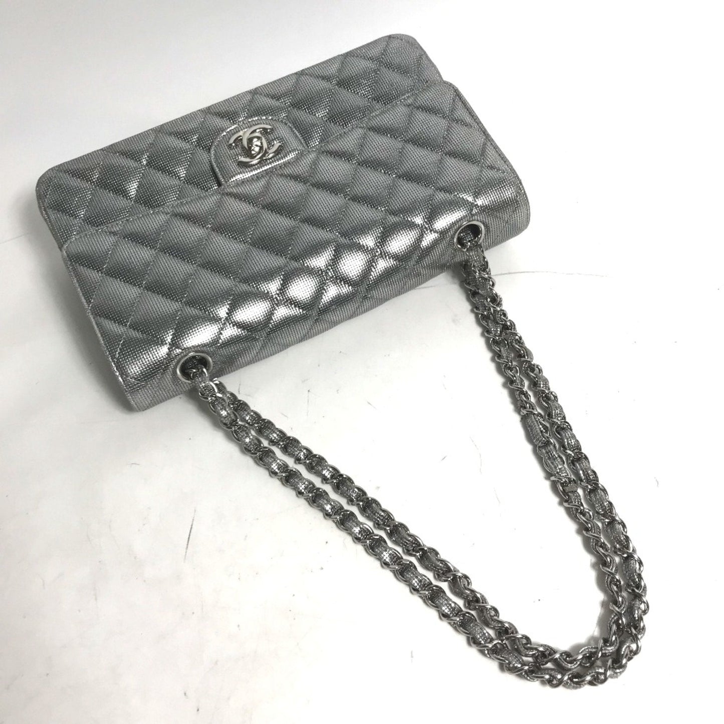 Chanel Classic Flap Bag Metallic Silver
