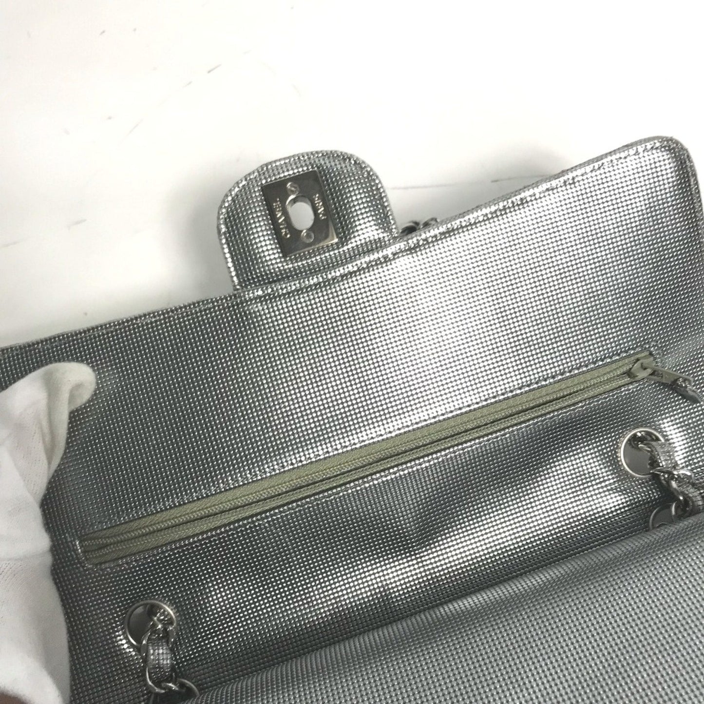 Chanel Classic Flap Bag Metallic Silver