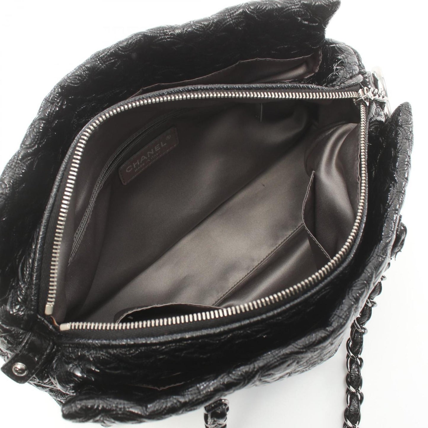 Chanel Quilted Patent Leather Chain Bag