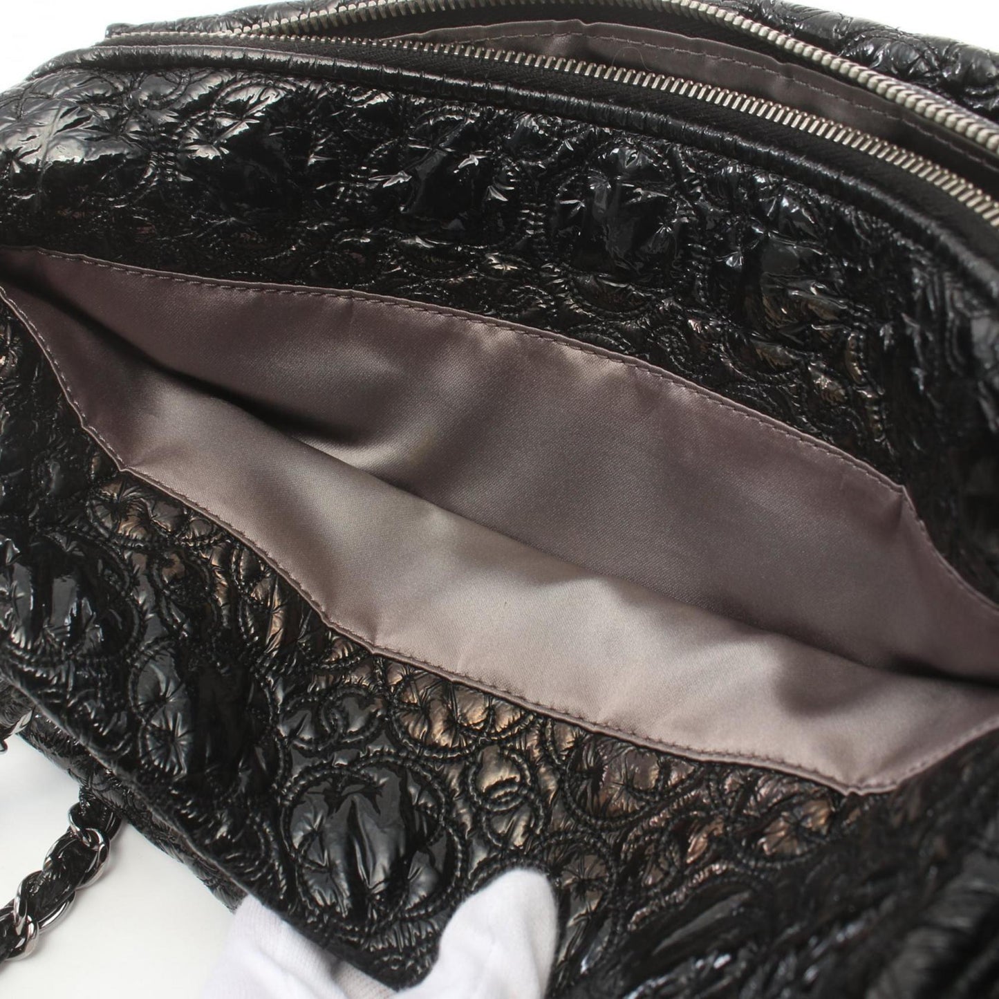 Chanel Quilted Patent Leather Chain Bag