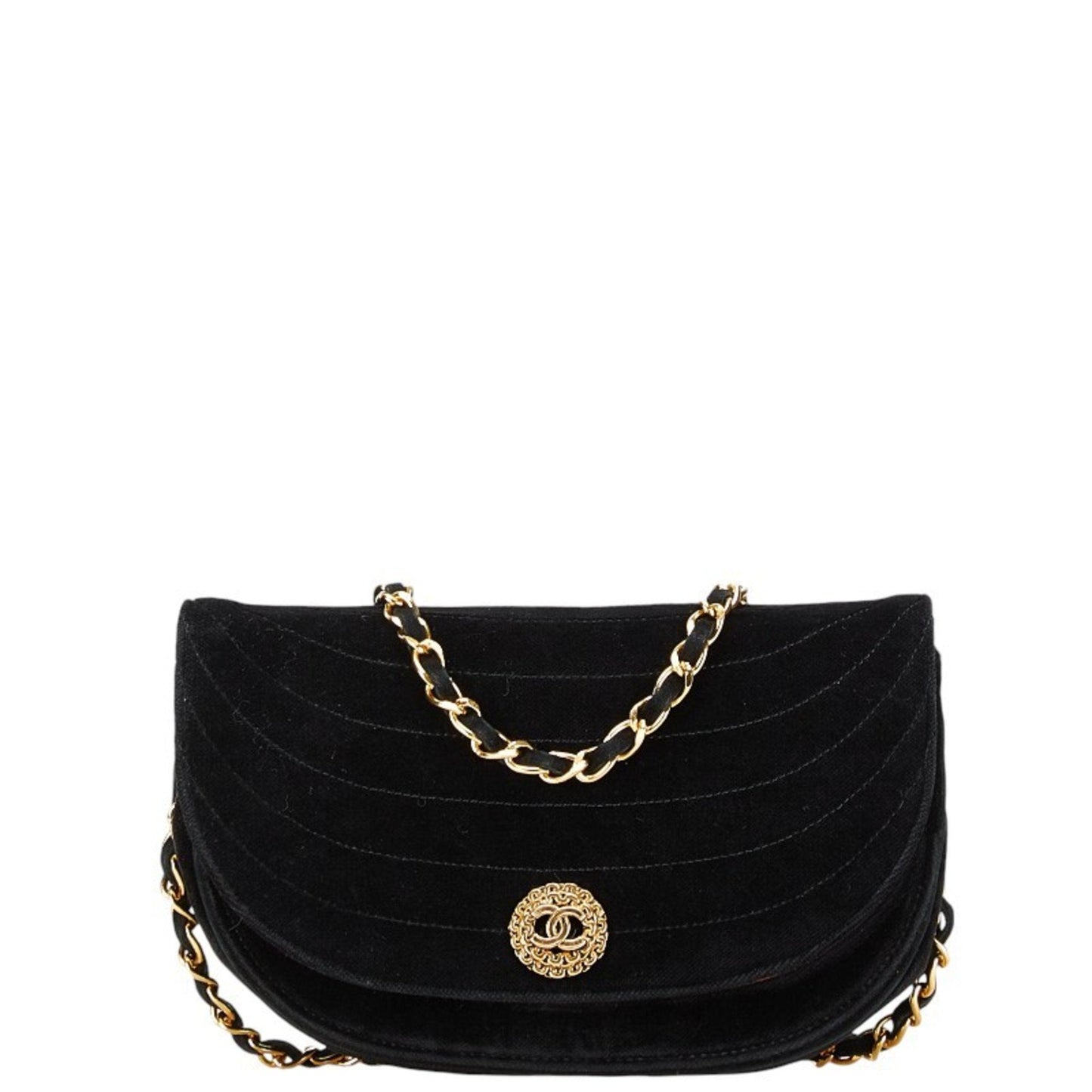 Chanel Velvet Quilted Shoulder Bag Classic Flap