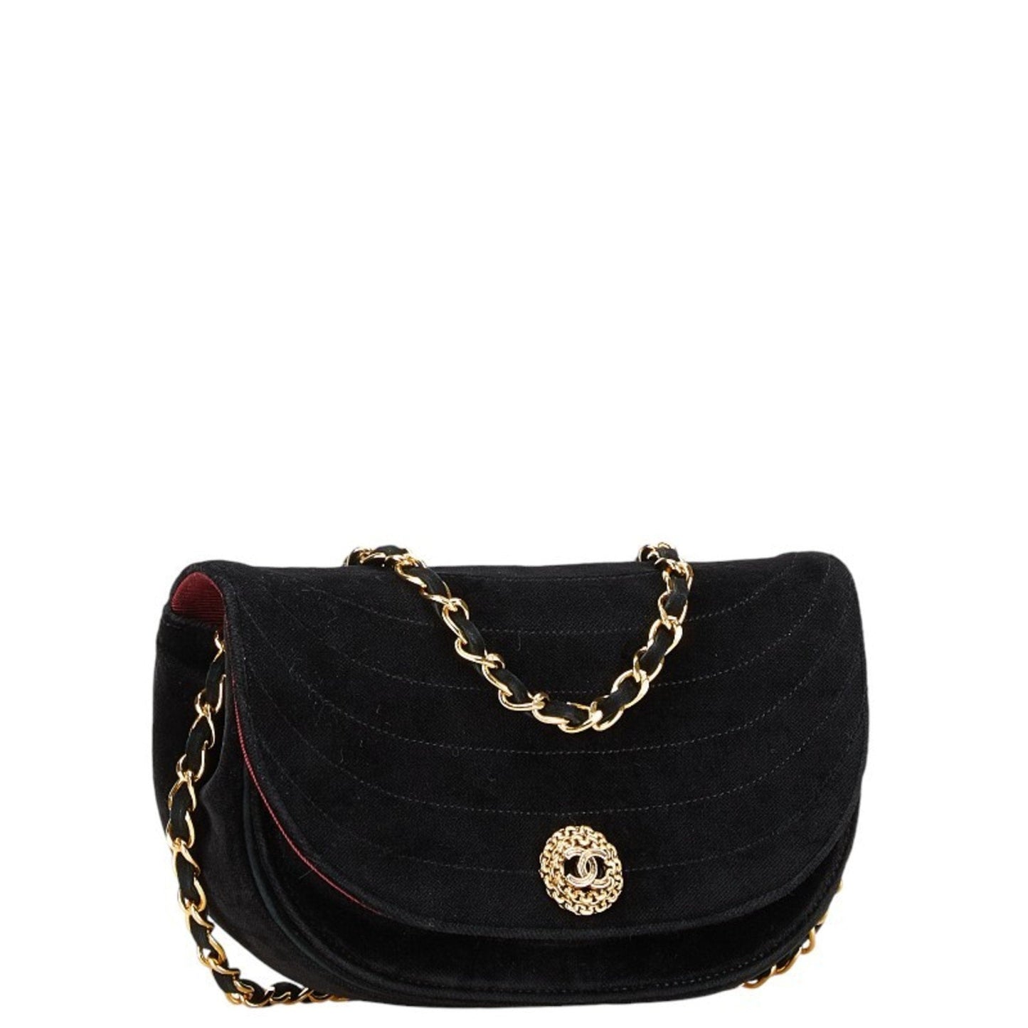 Chanel Velvet Quilted Shoulder Bag Classic Flap
