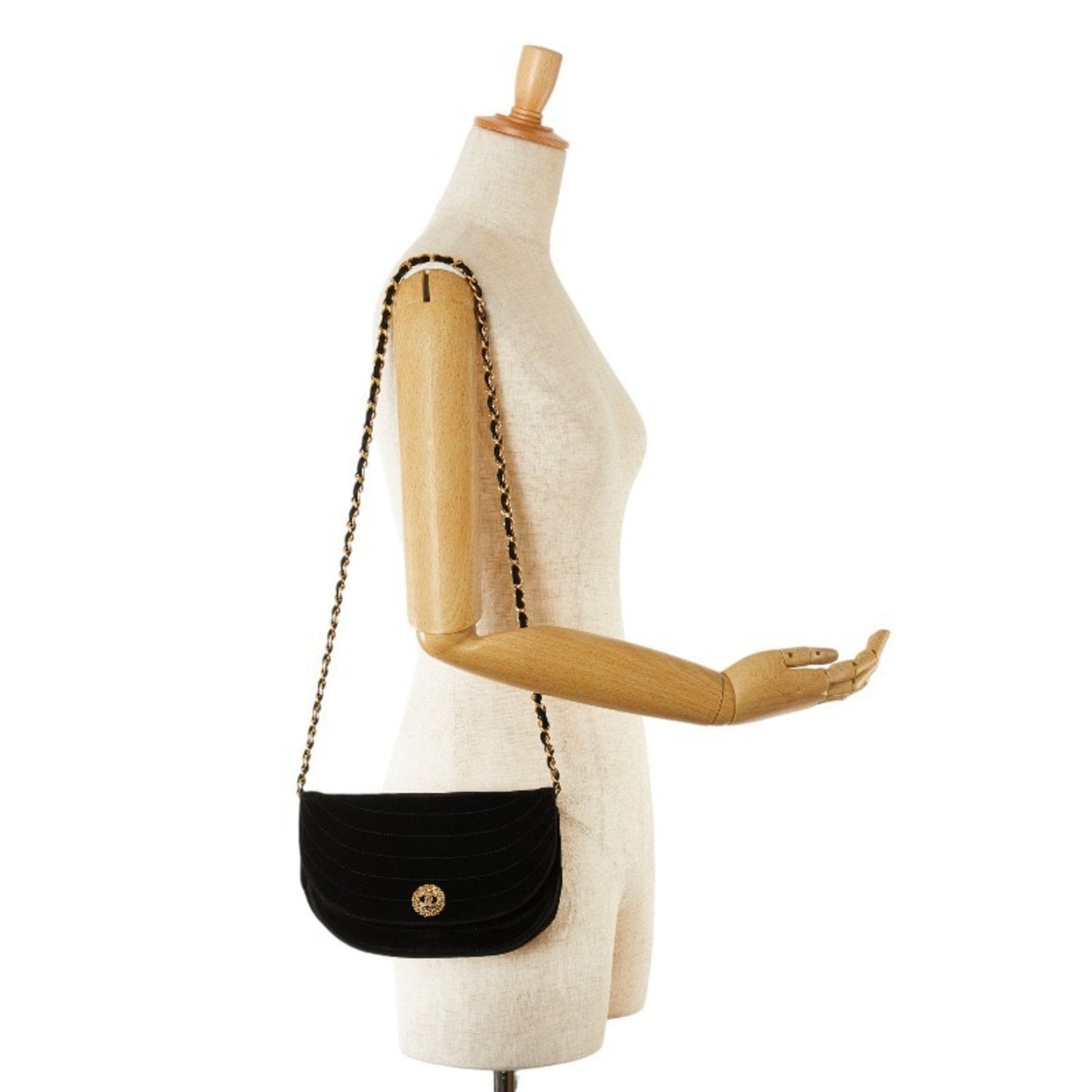 Chanel Velvet Quilted Shoulder Bag Classic Flap