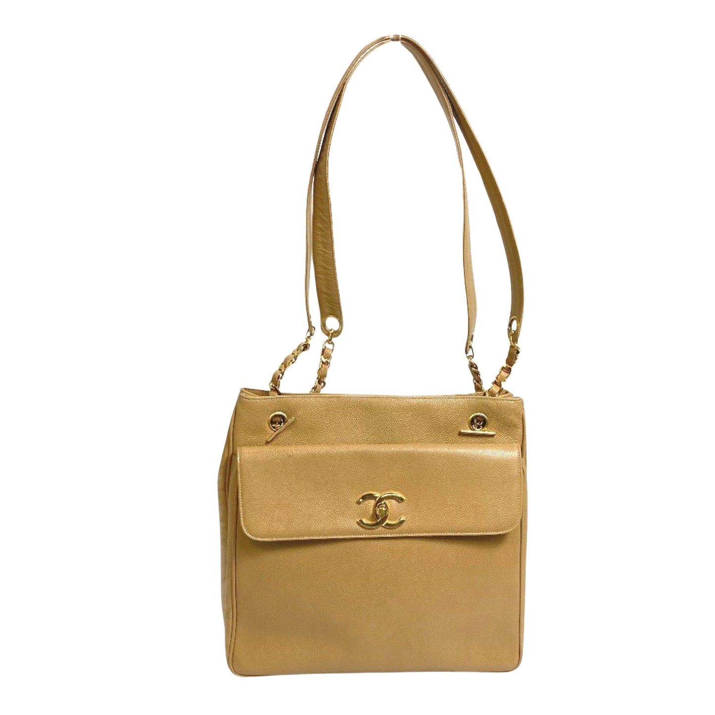 Chanel Classic Flap Bag Beige Leather