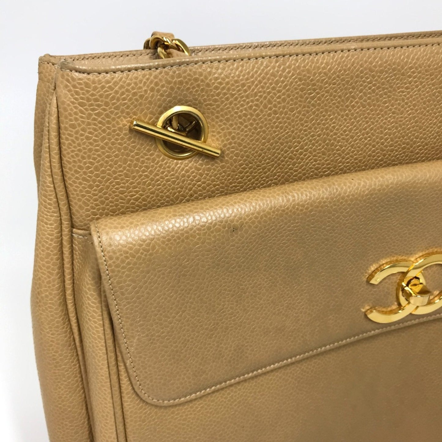 Chanel Classic Flap Bag Beige Leather