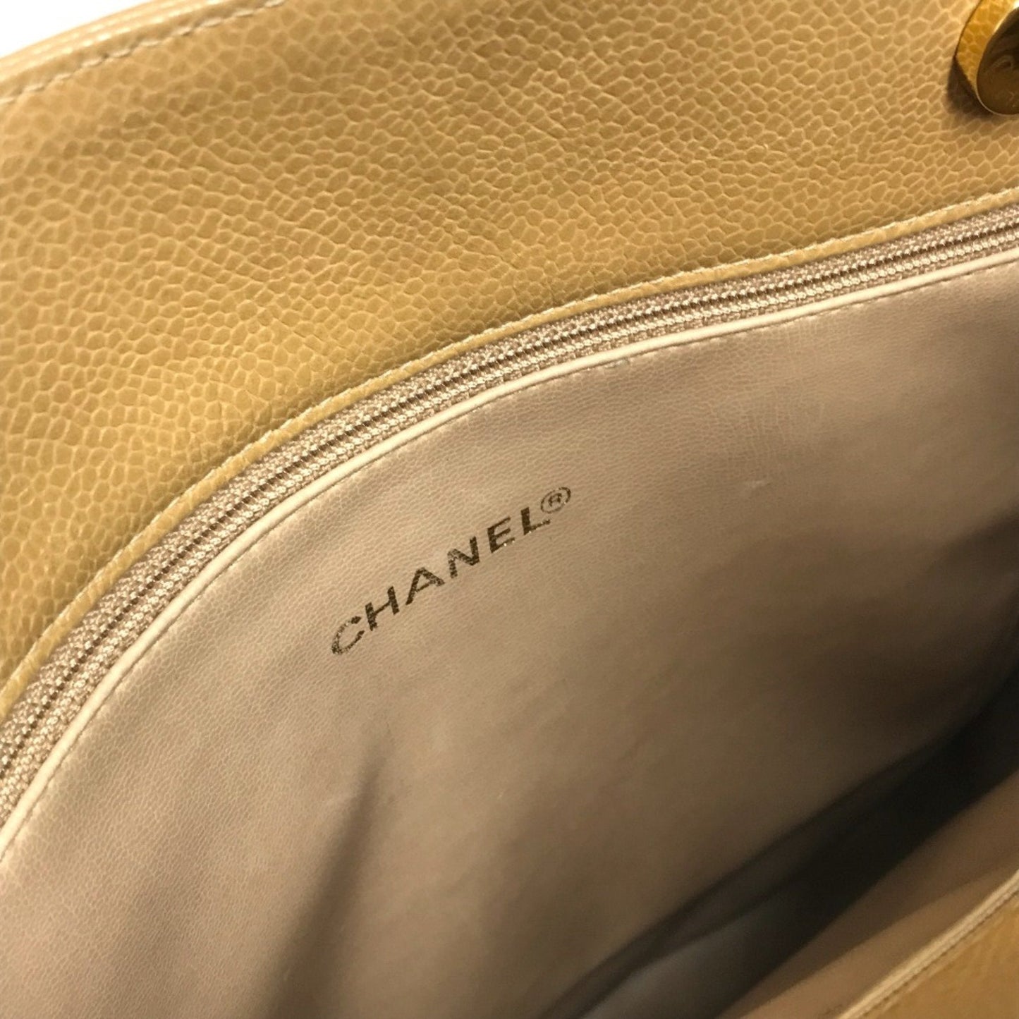Chanel Classic Flap Bag Beige Leather