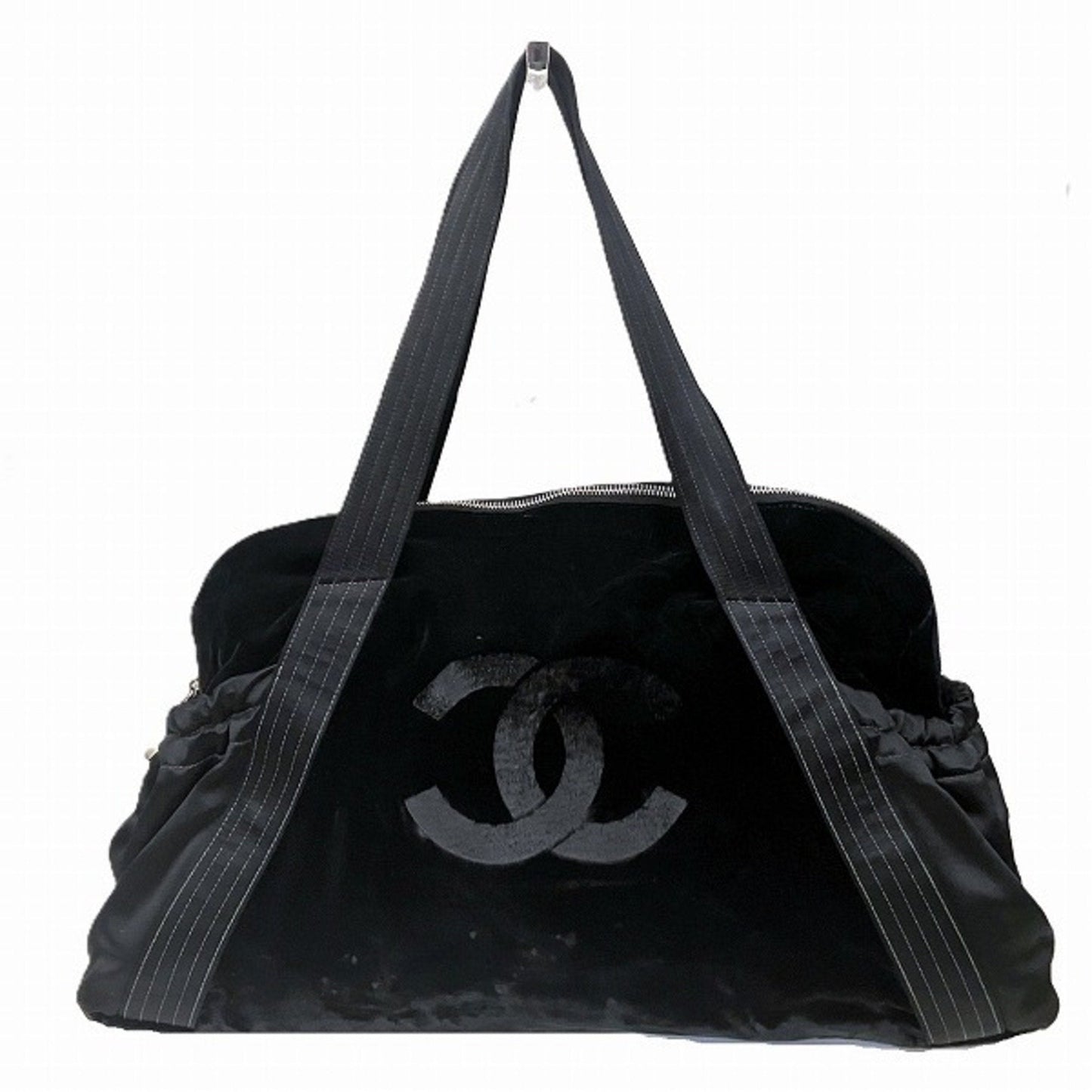 Chanel Velvet Tote Bag Black