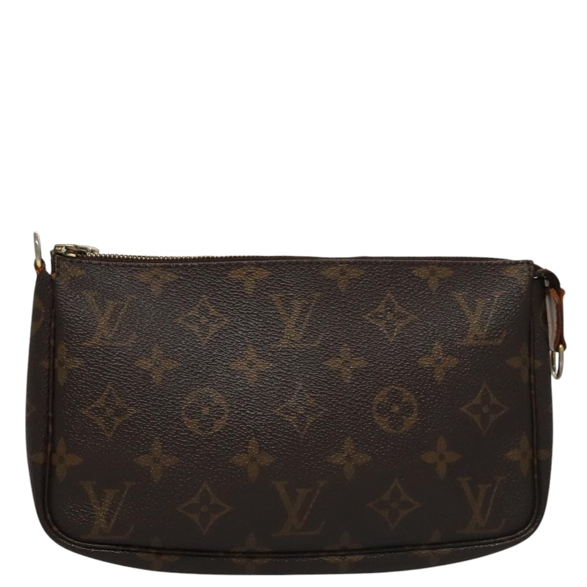 Canvas Pochette Accessoire with Metal Fittings and Handle Detailing