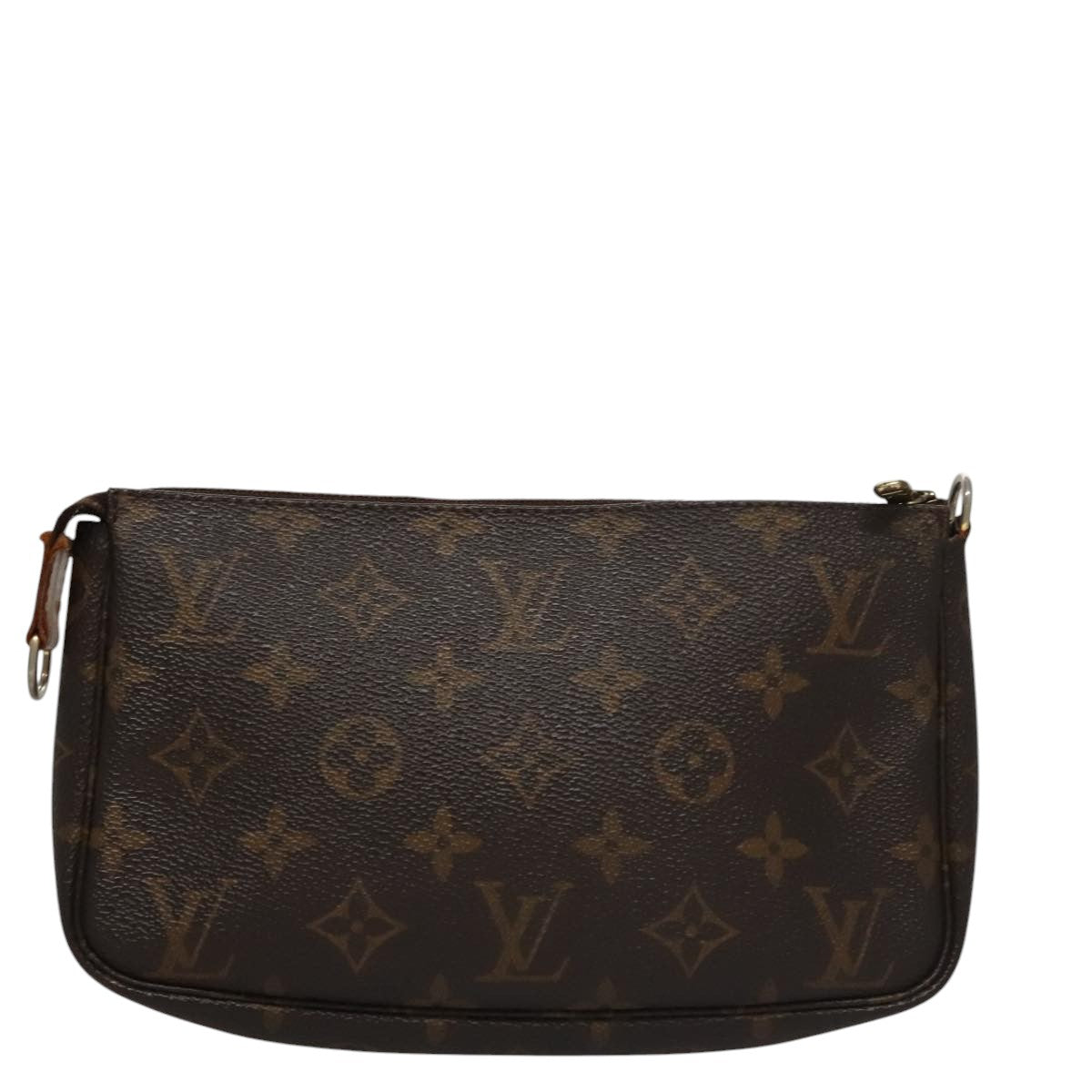 Canvas Pochette Accessoire with Metal Fittings and Handle Detailing