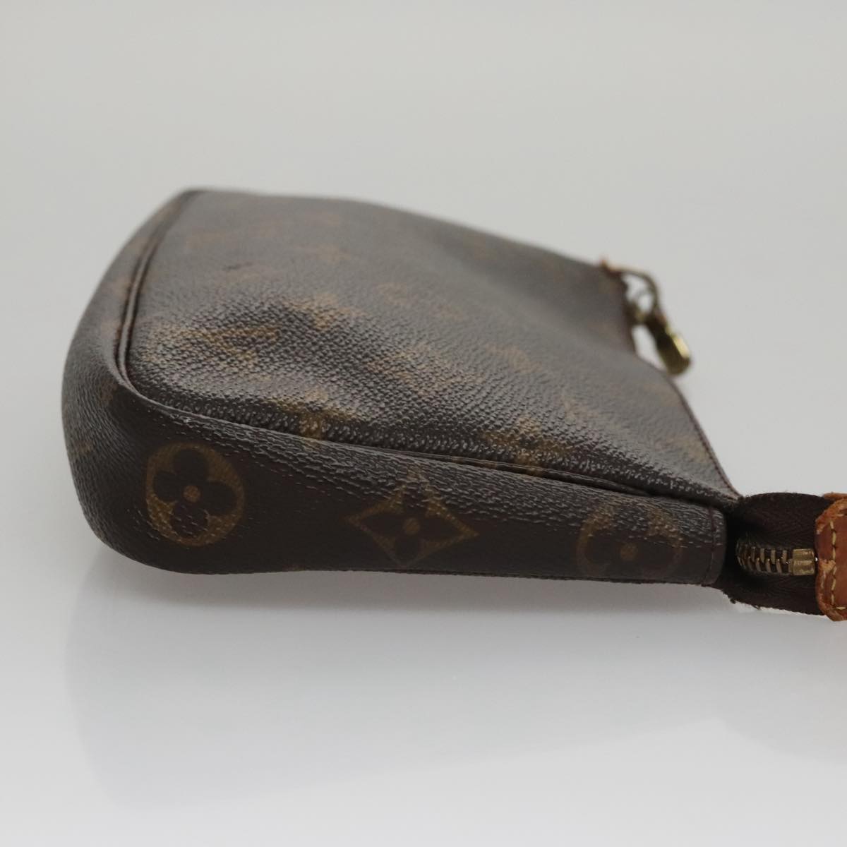 Canvas Pochette Accessoire with Metal Fittings and Handle Detailing