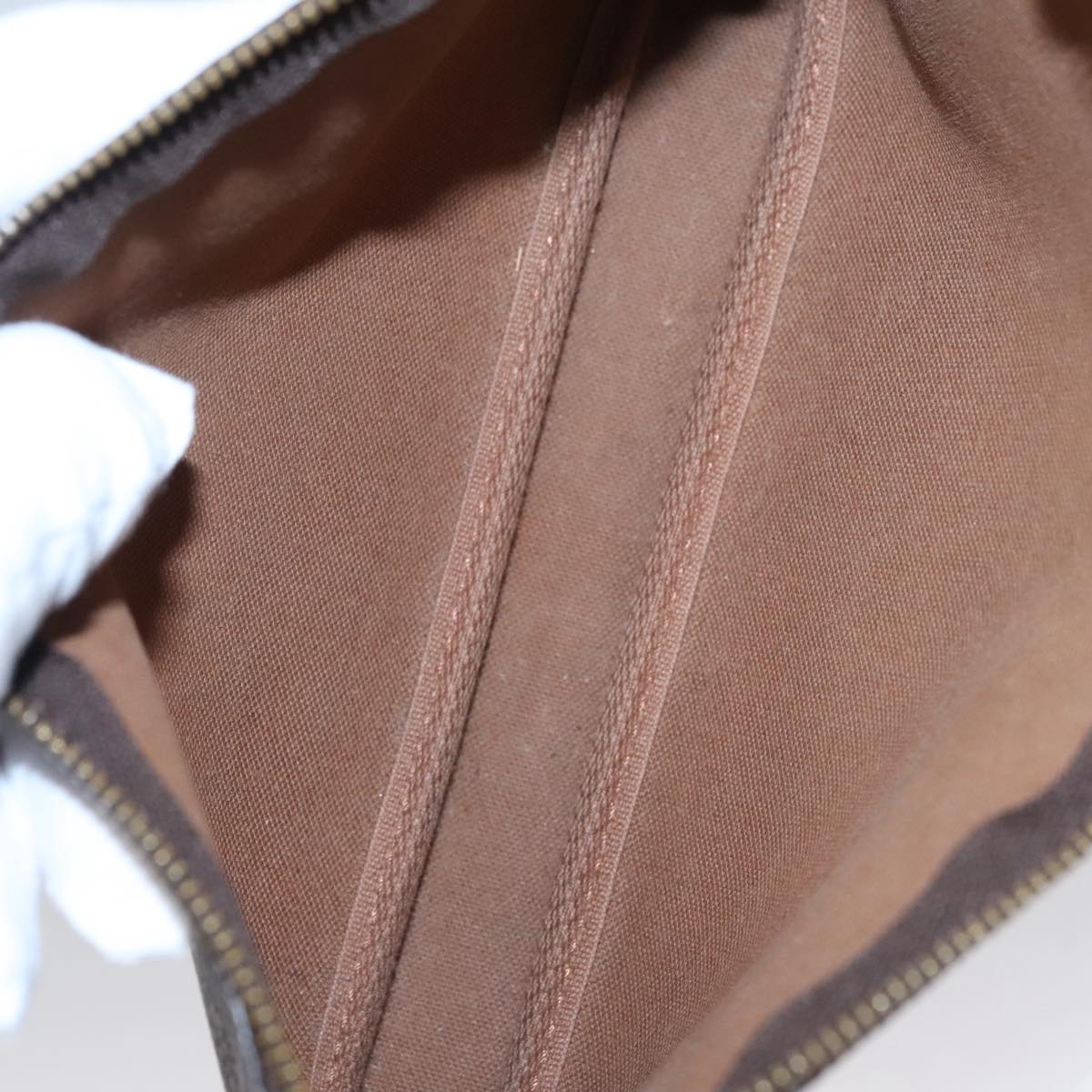 Canvas Pochette Accessoire with Metal Fittings and Handle Detailing