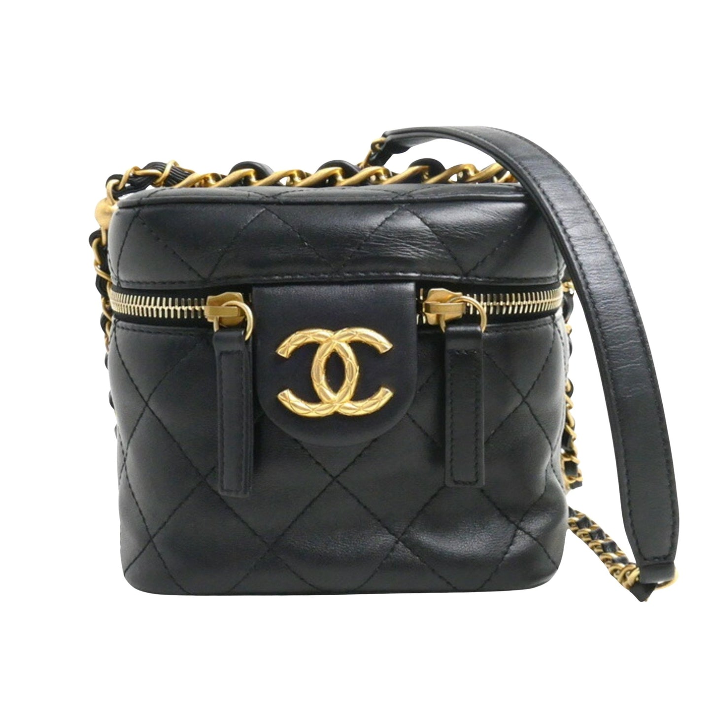 Chanel Chanel Vanity Case Quilted Leather Bag