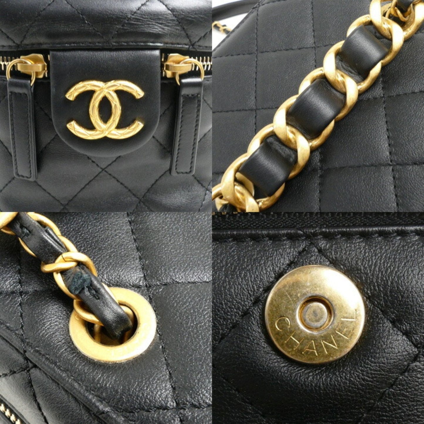 Chanel Chanel Vanity Case Quilted Leather Bag