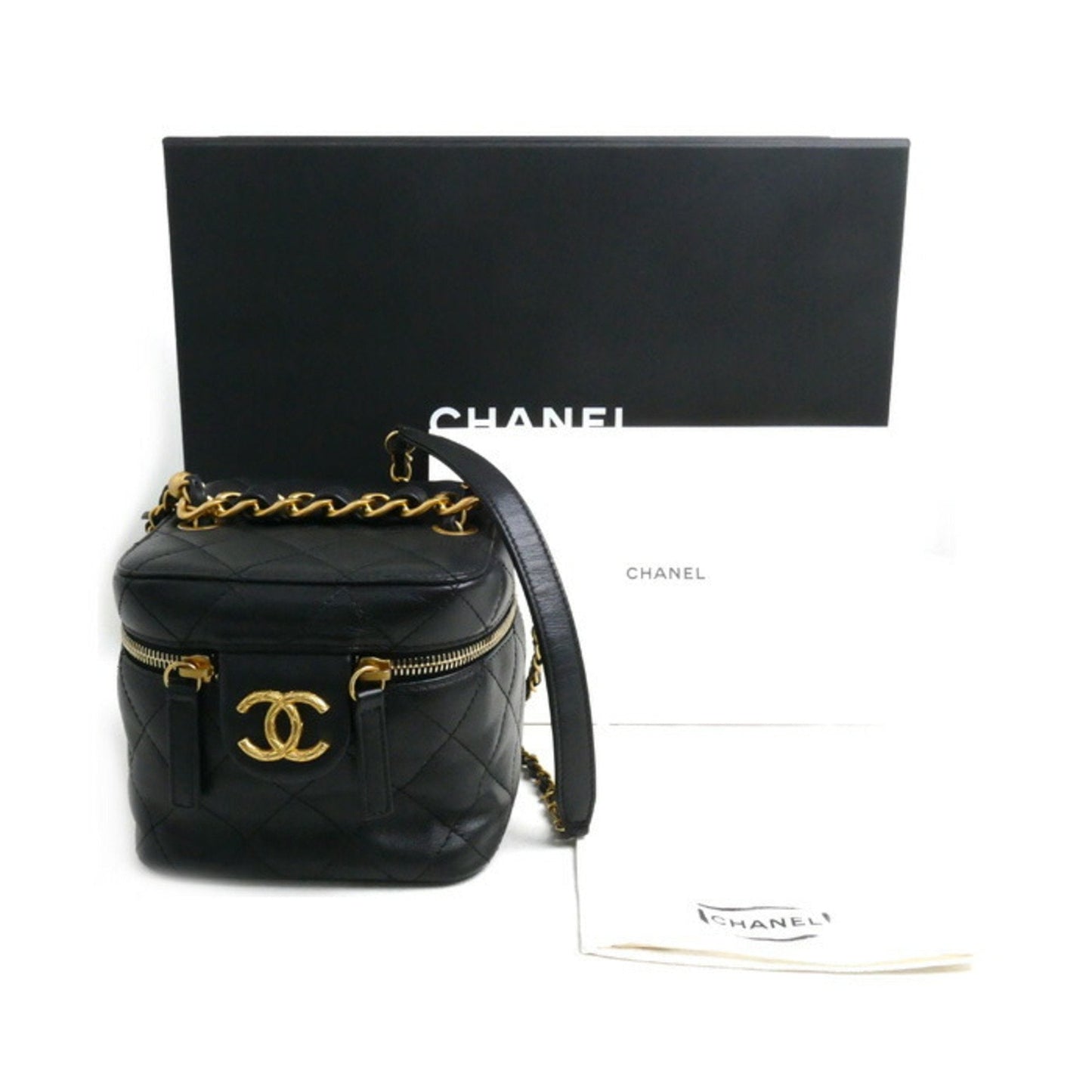 Chanel Chanel Vanity Case Quilted Leather Bag