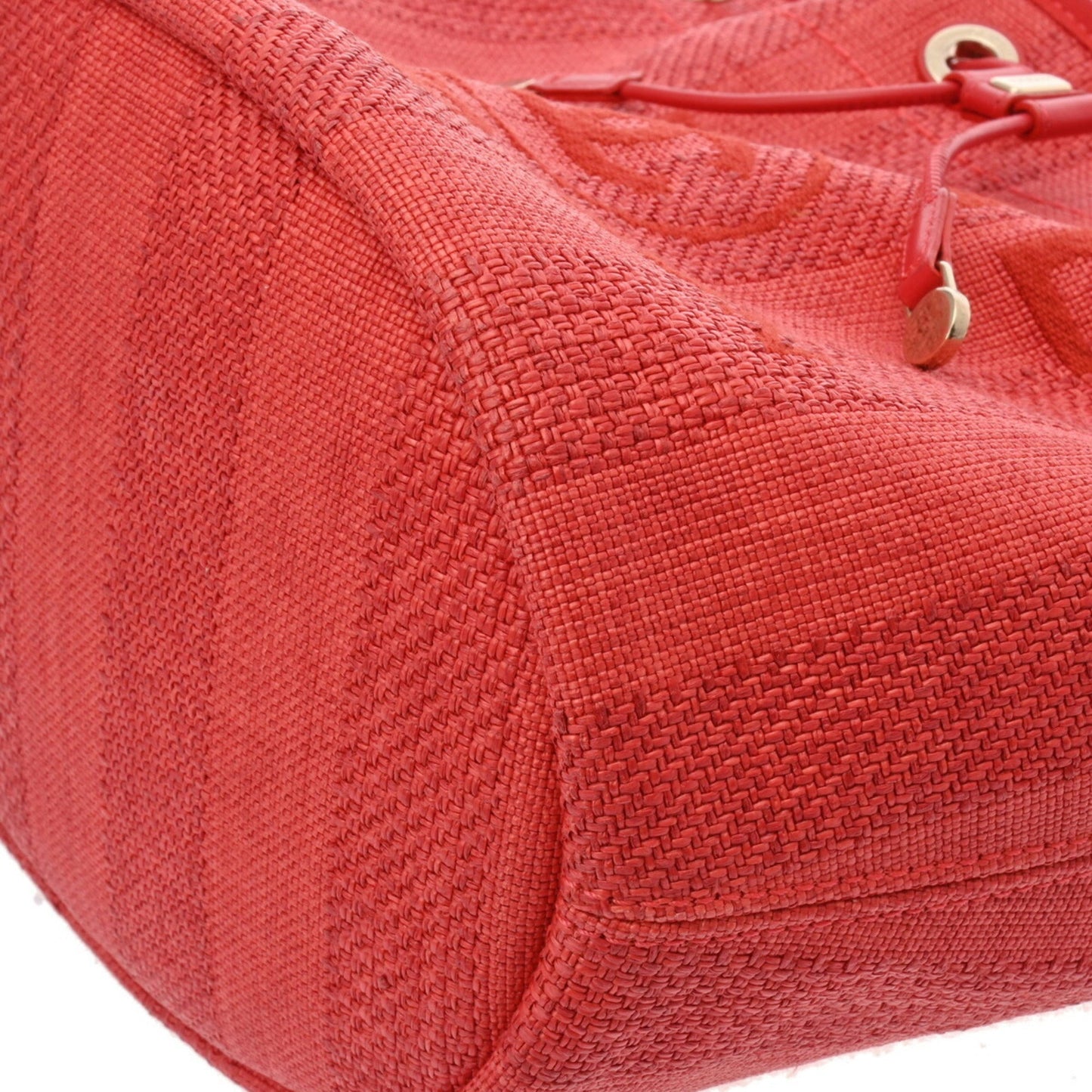 Chanel Raffia Bucket Bag Red Raffia Style