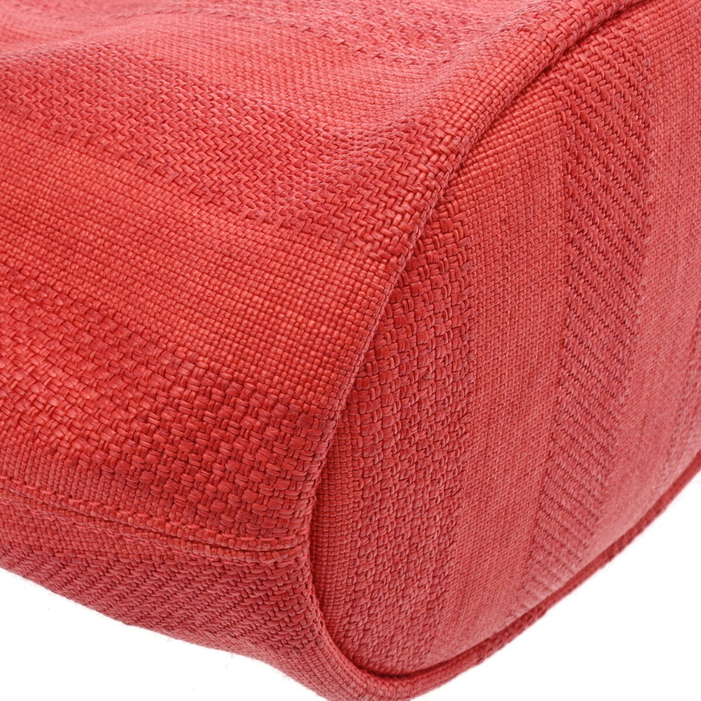 Chanel Raffia Bucket Bag Red Raffia Style