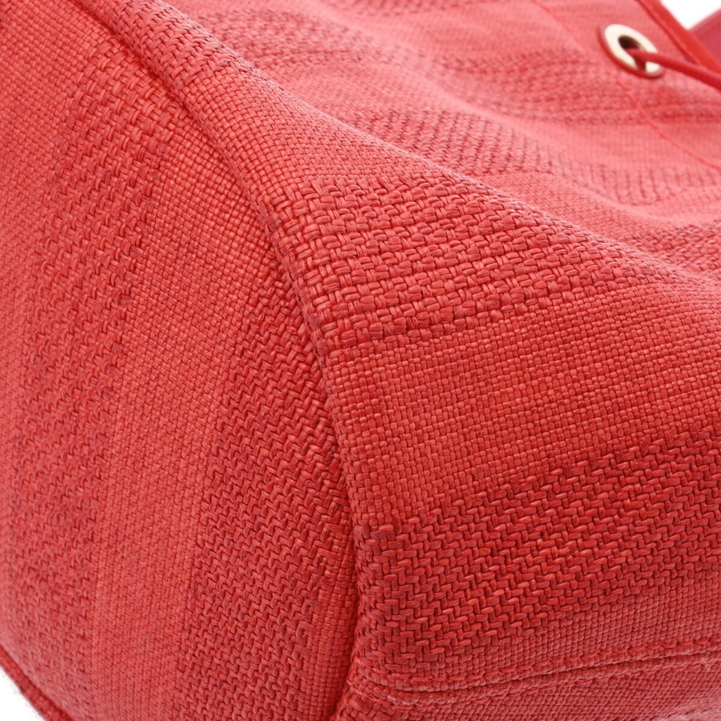 Chanel Raffia Bucket Bag Red Raffia Style