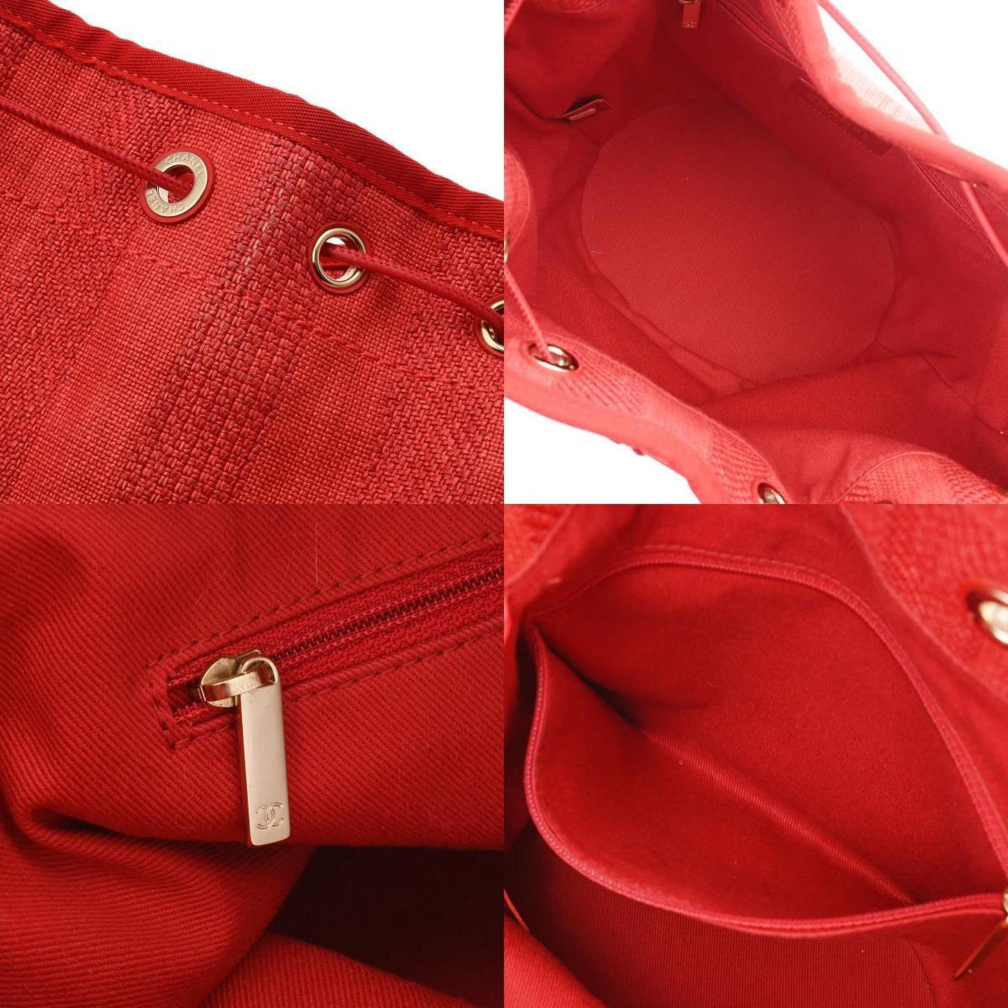 Chanel Raffia Bucket Bag Red Raffia Style