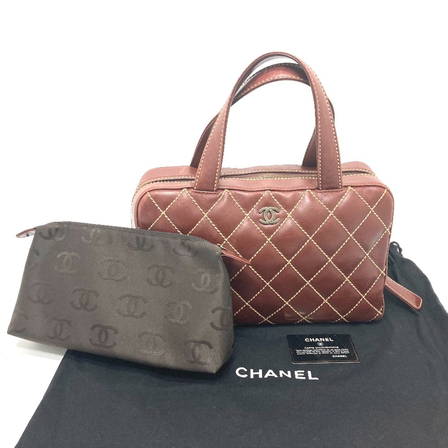 Chanel Quilted Leather Top Handle Handbag