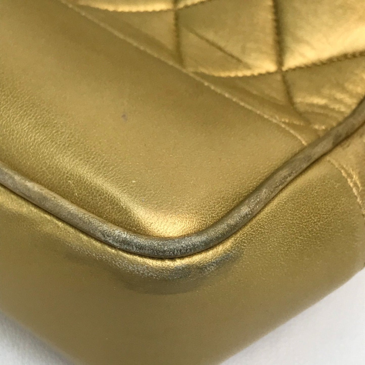 Chanel Classic Quilted Gold Leather Shoulder Bag